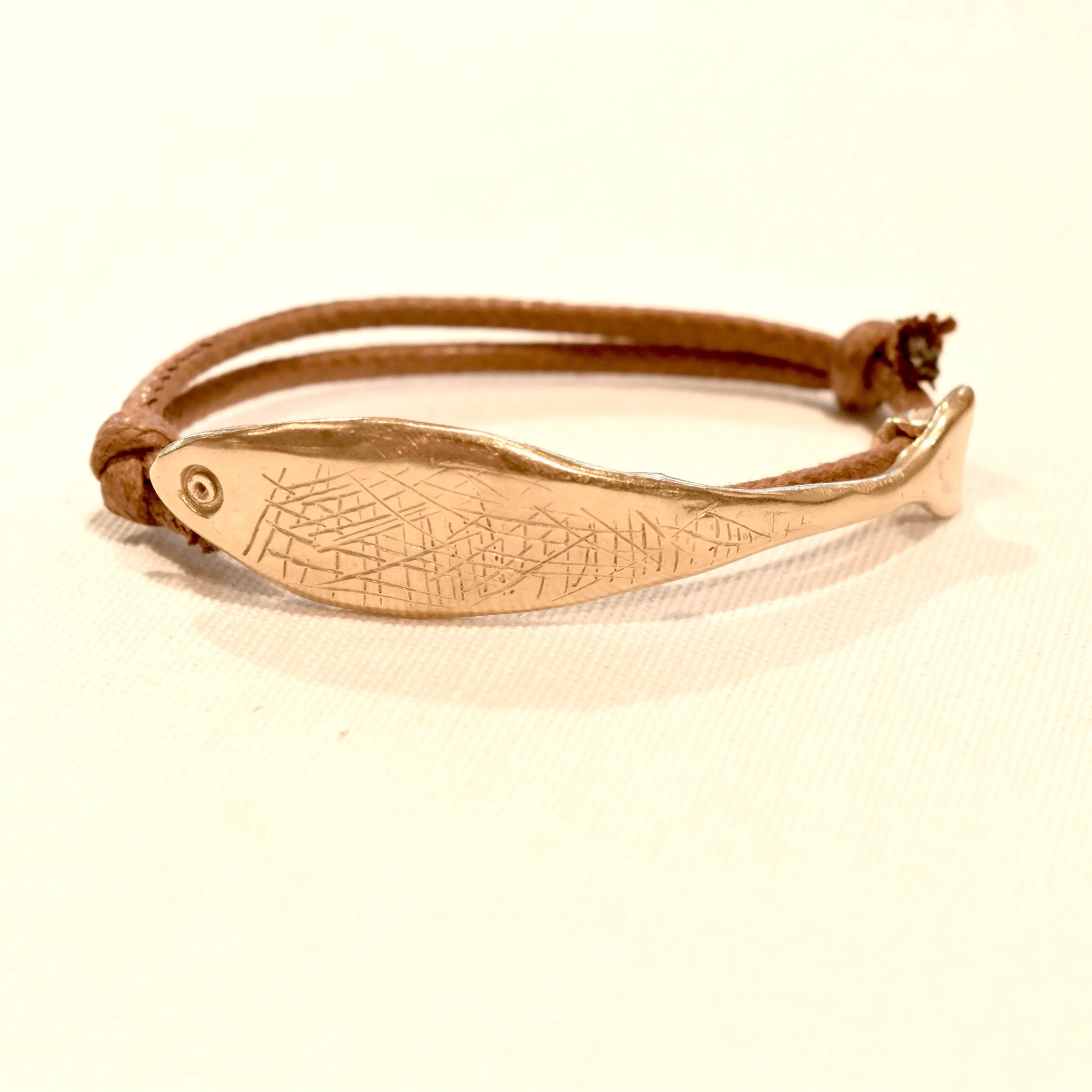Adjustable Bronze Fish Bracelet