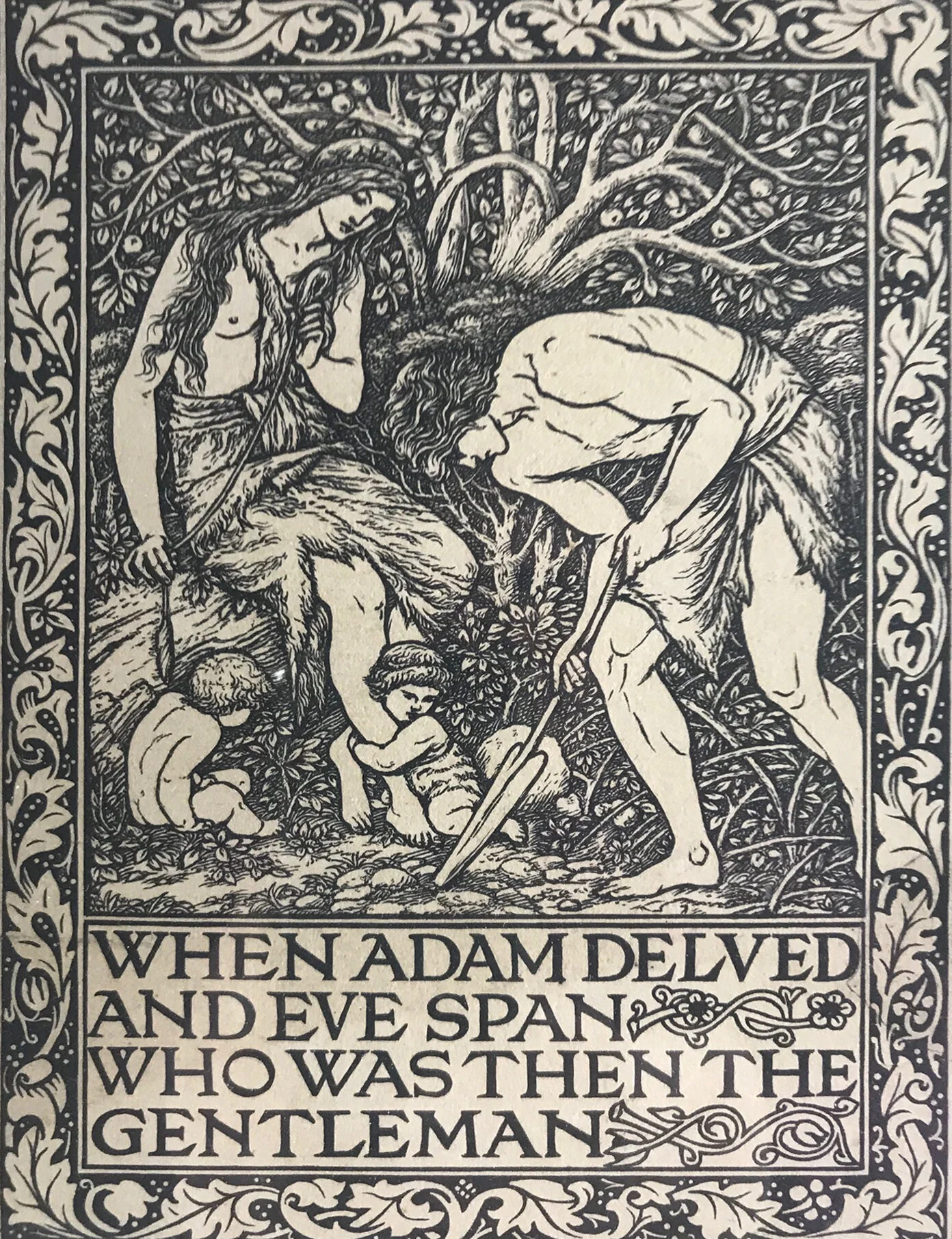 After Edward Burne-Jones Woodcut 