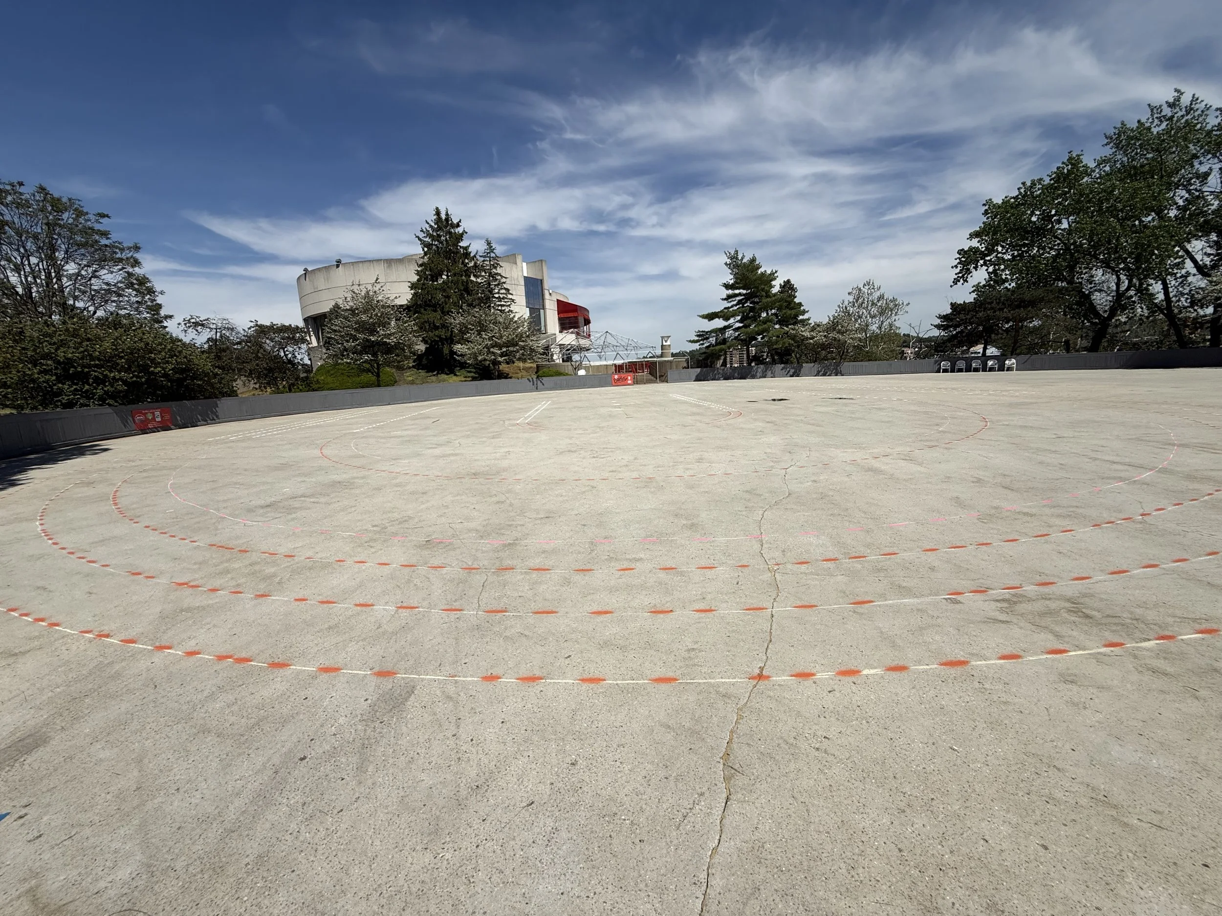 Line layout onto rink surface