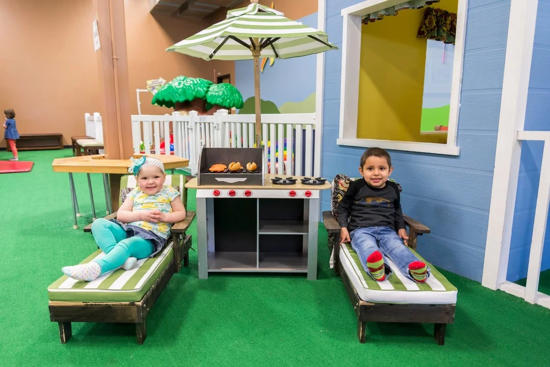 Eloise Lawrence, 3, and Franky Campos, 4, at a Boise’s Got Faith gathering at Jabbers Play Date in Nampa. The group has “adopted” Eloise, Franky and their families as 2016 beneficiaries.