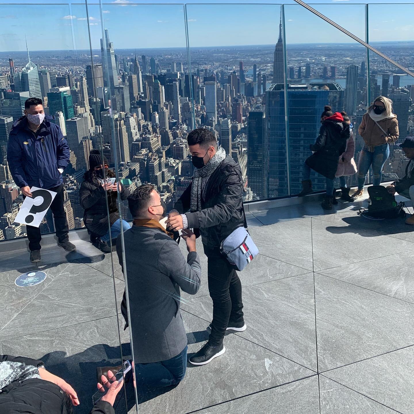 Mazel tov! Nothing but joy at The Edge observation deck. I didn&rsquo;t know the guys who got engaged, but I cried nonetheless. (Perfect day for 360-degree views, too!)