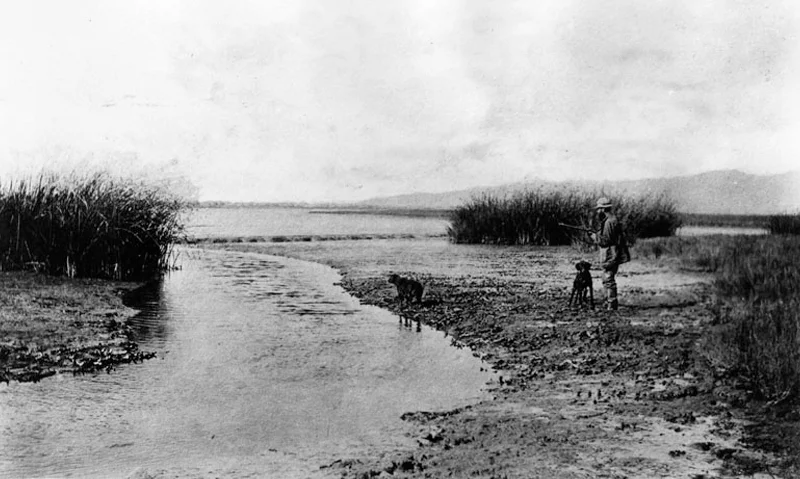Duck hunting in Ballona Creek, circa 1890