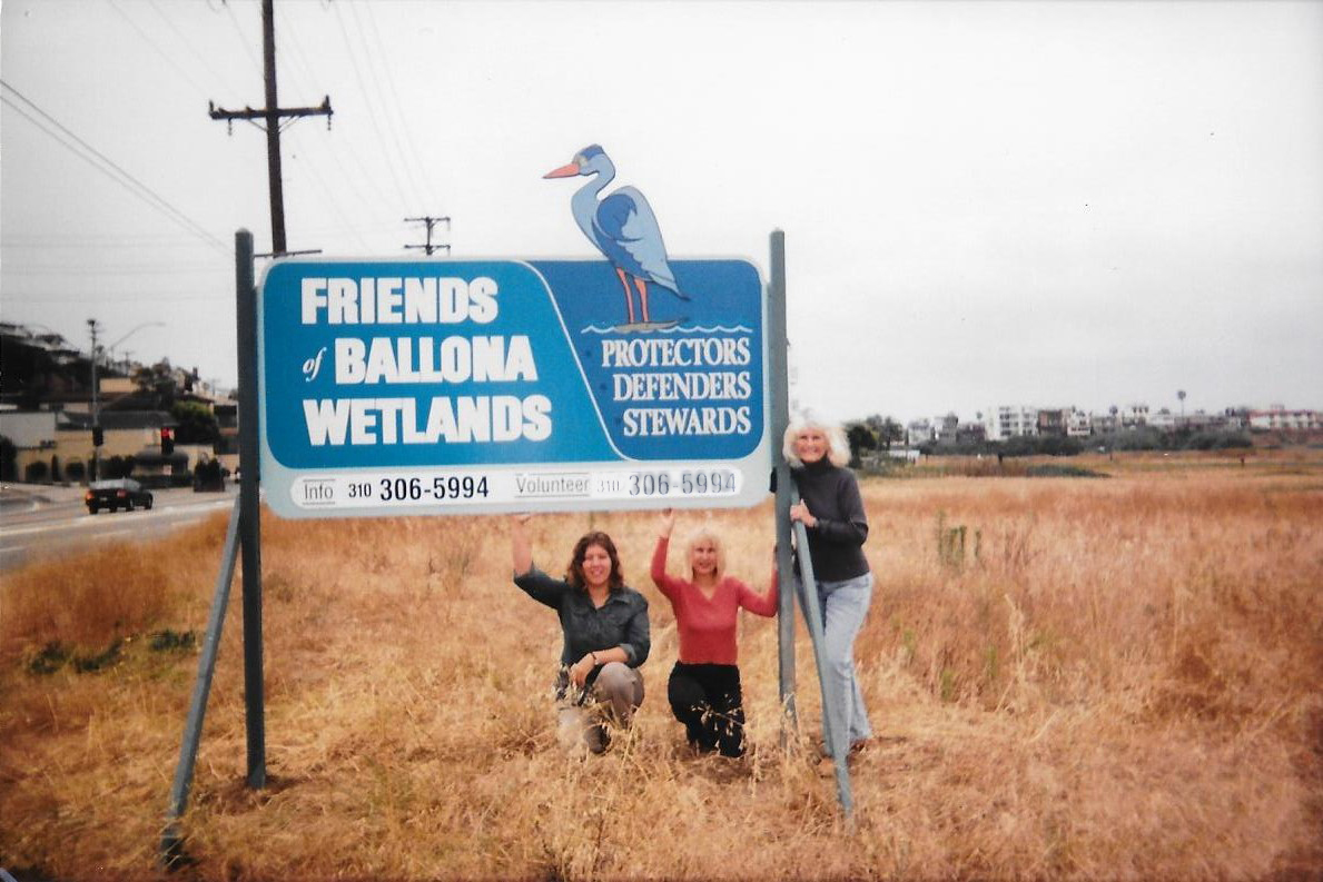 First Friends of Ballona Sign with Founder Ruth Lansford