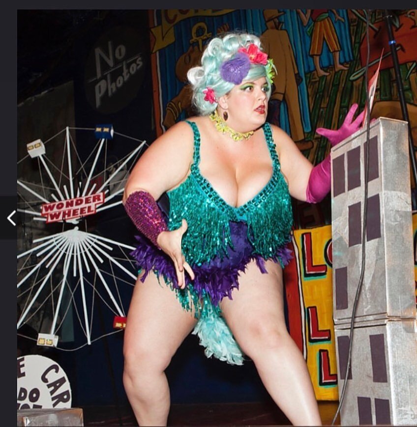 ⏰ WAYBACK WEDNESDAY! ⏰ This was my Miss Coney Island act&hellip;. I was the Fifty Foot Showgirl discovering Coney Island. I arrived to destroy everything, but then I found the Freak Show (my people!), vowed to protect it, and destroyed the Thor Prope