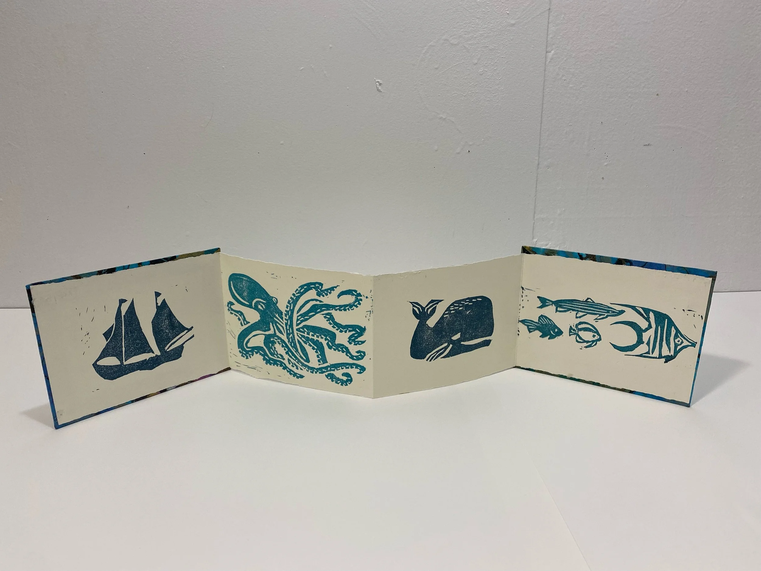 Whale Chaser, Ink, paper, 5 x 24”, 2021