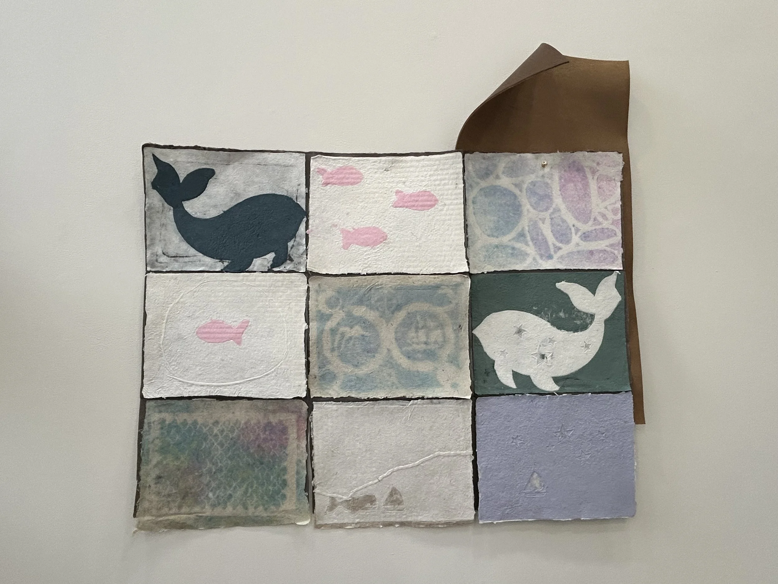 Captain’s Log Leather, handmade paper 34 x 34” 2024 / 2025