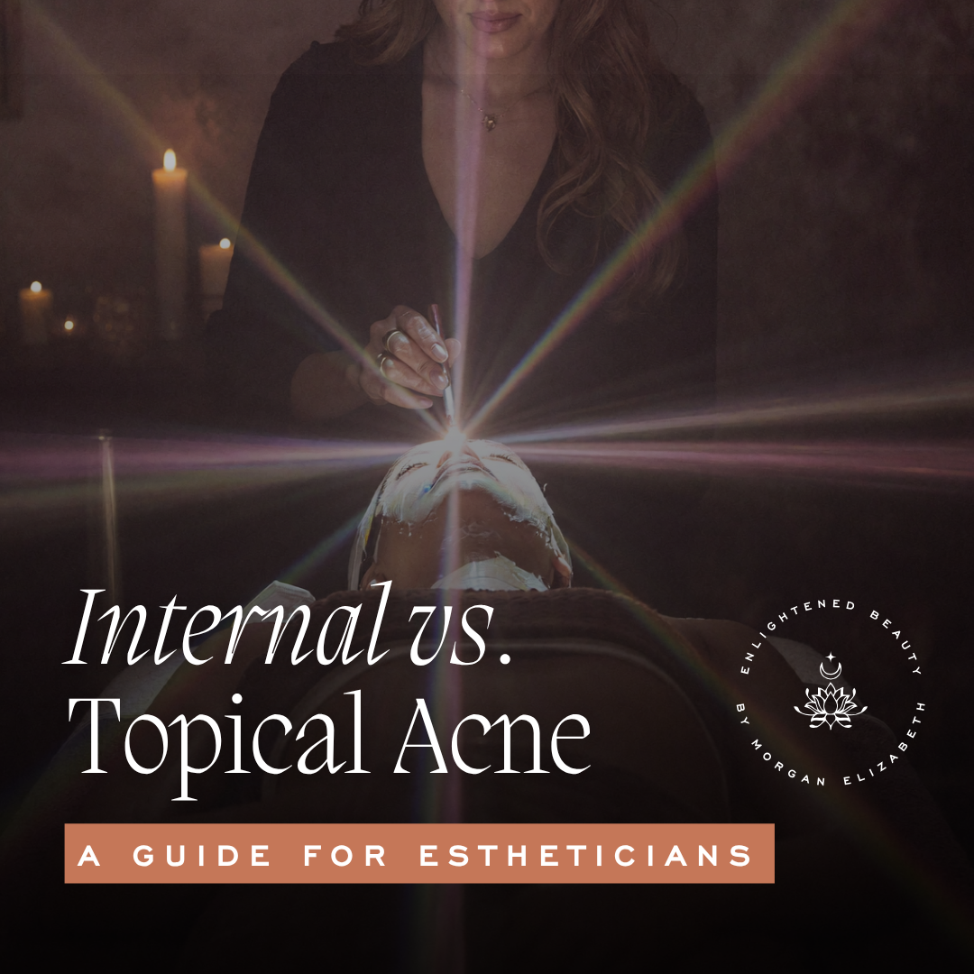 Esthetician applying a skincare treatment on a client