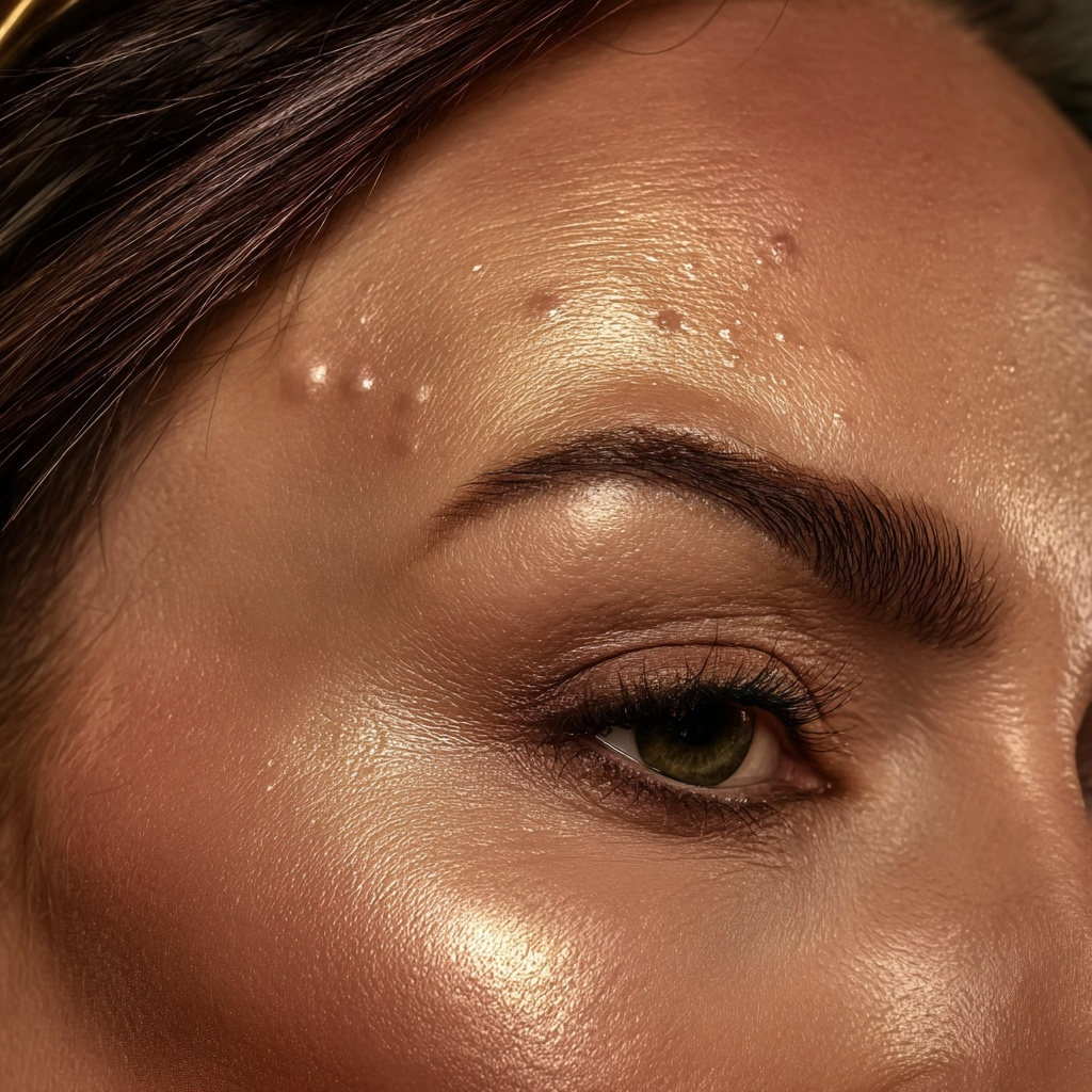 Closed comedones on the skin closeup