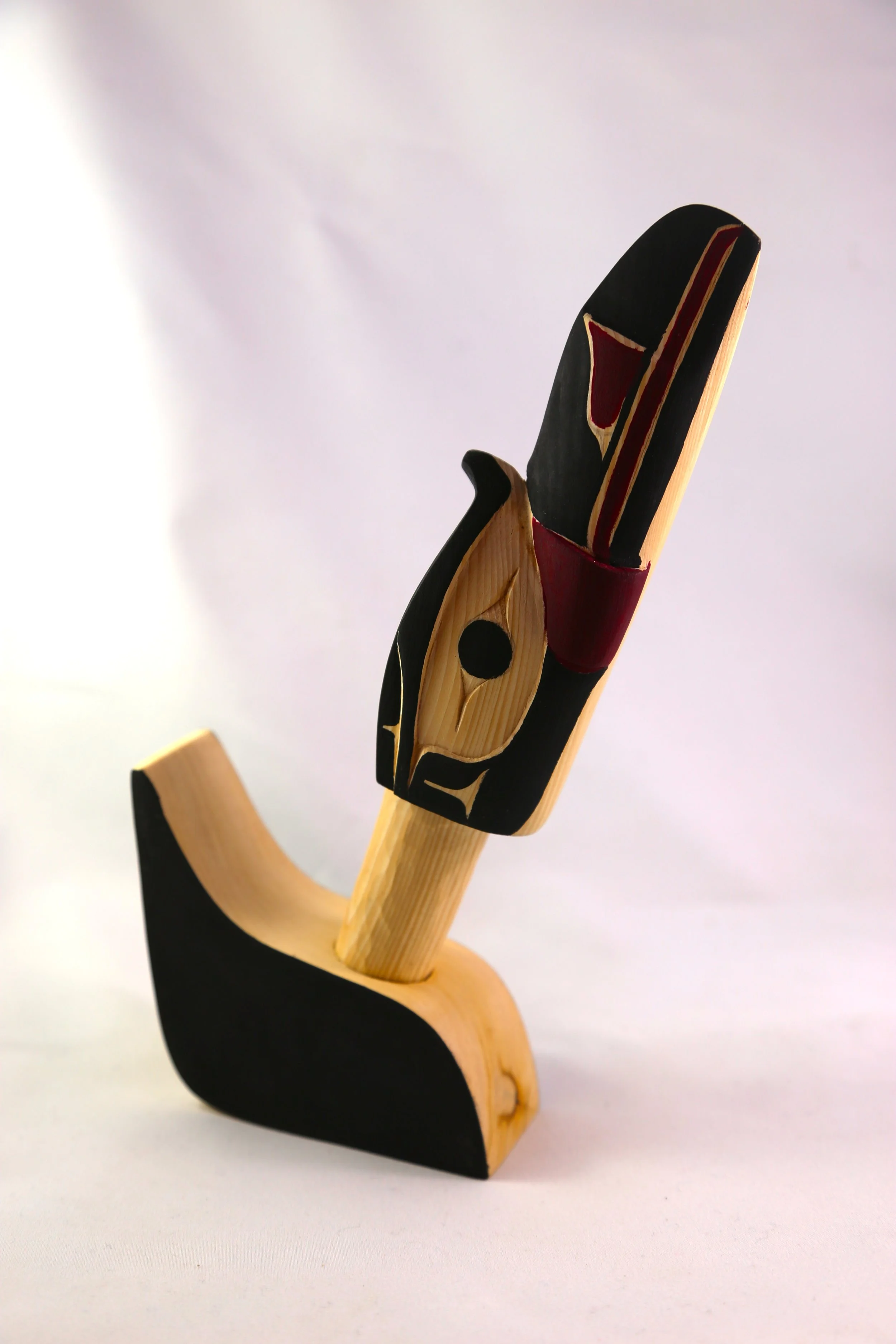 SOLD Raven Rattle with Base