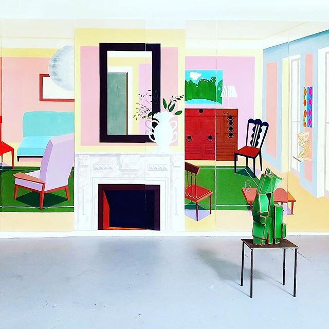 Ann Agee&rsquo;s glorious mixed media installation and sculpture at SWG in Los Angeles. Great how she juxtaposes mural painting on wall and sculpture. #annagee #murals #artoninstagram #benjamingenocchio #shoshanwaynegallery #art #artinbrooklyn