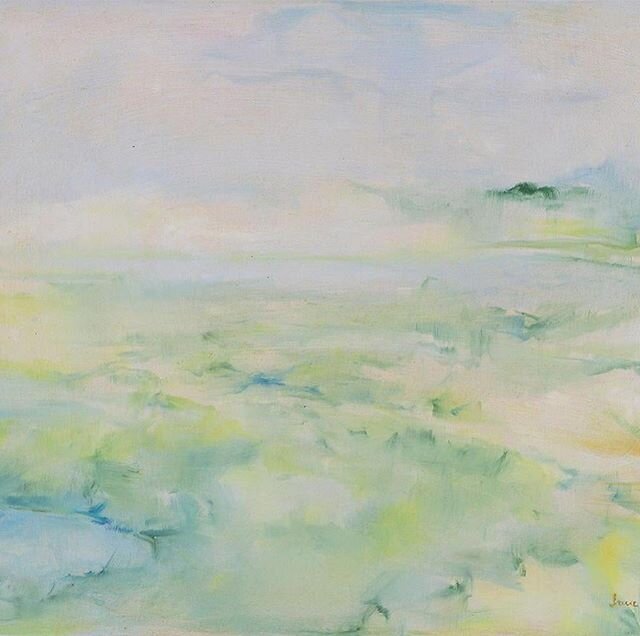 Another gorgeous little Jane Freilicher painting shown at Louise Himelfarb Gallery in Water Mill in early 1980s. It is untitled but clearly shows the sliver of landscape and watery estuary she liked to paint. #janefreilicher #shoshanawayne #art #arto