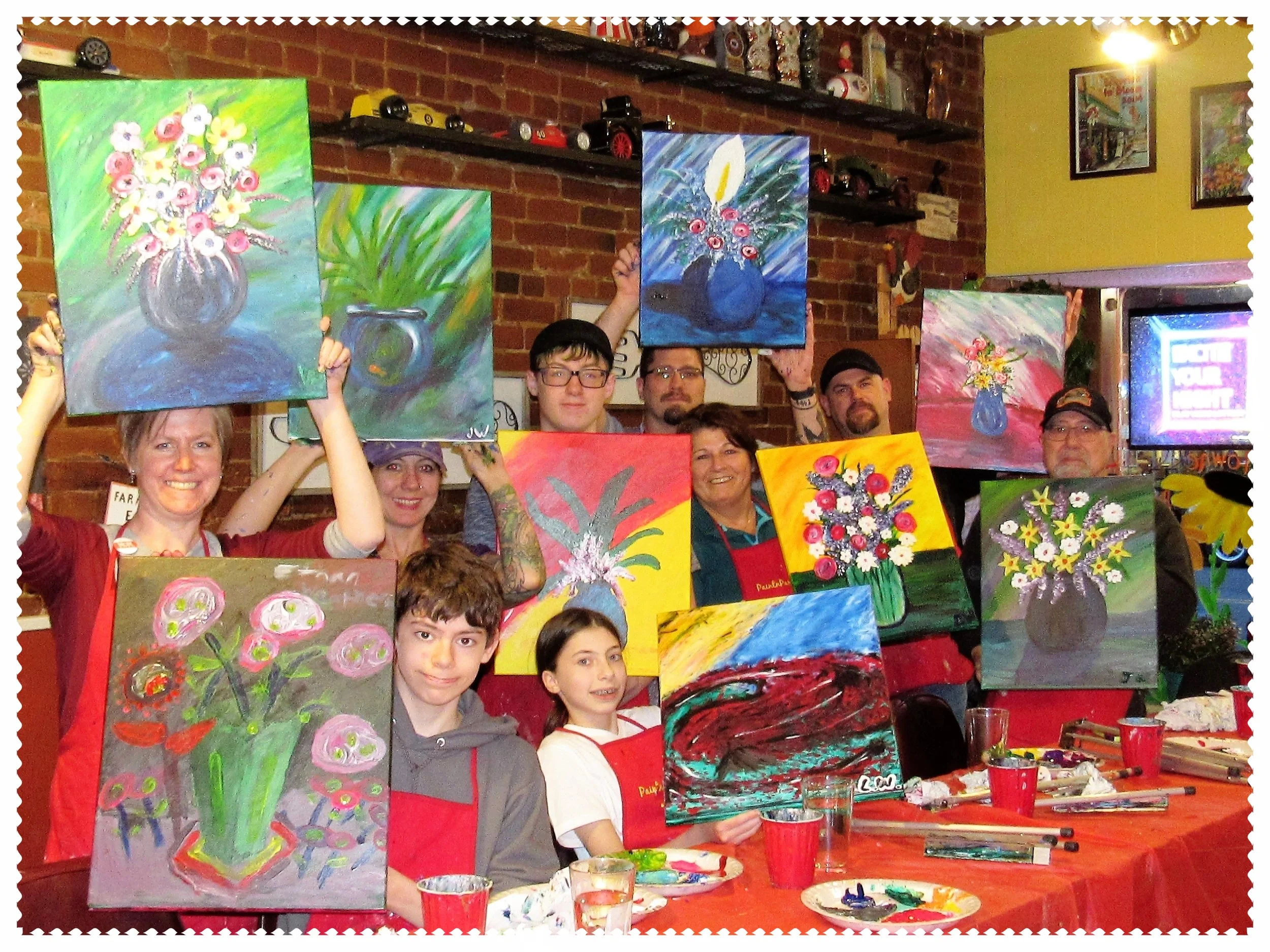 Towne House Cafe, Silverton - Family Night Finger Paint Boquets