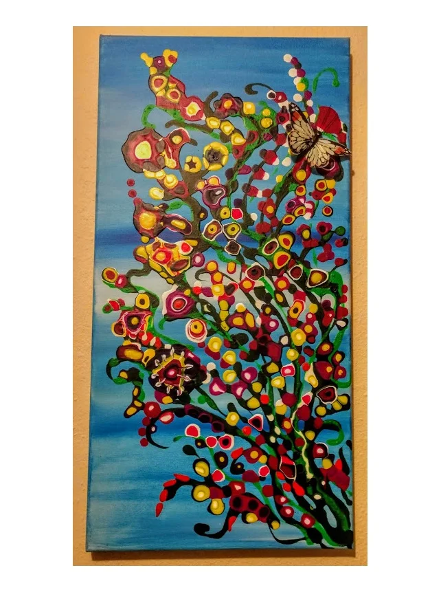 10X20 $40 BLUES DRIPPING DOTS