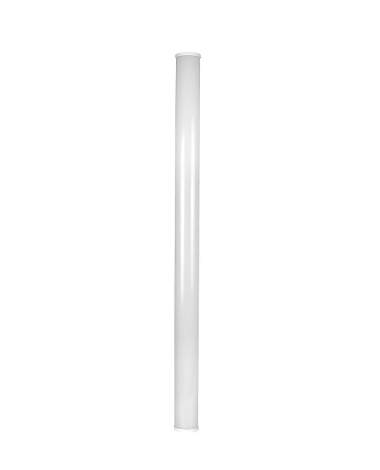 Vertical LED tube light fixture with a rounded diffuser and clean white finish.