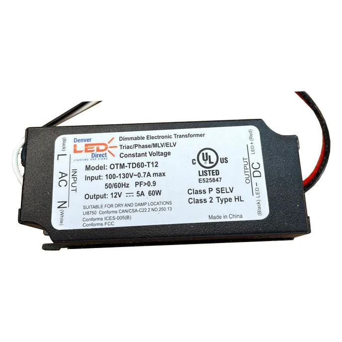 12v 60w mini driver IP20 Triac Dimming 100-130V UL