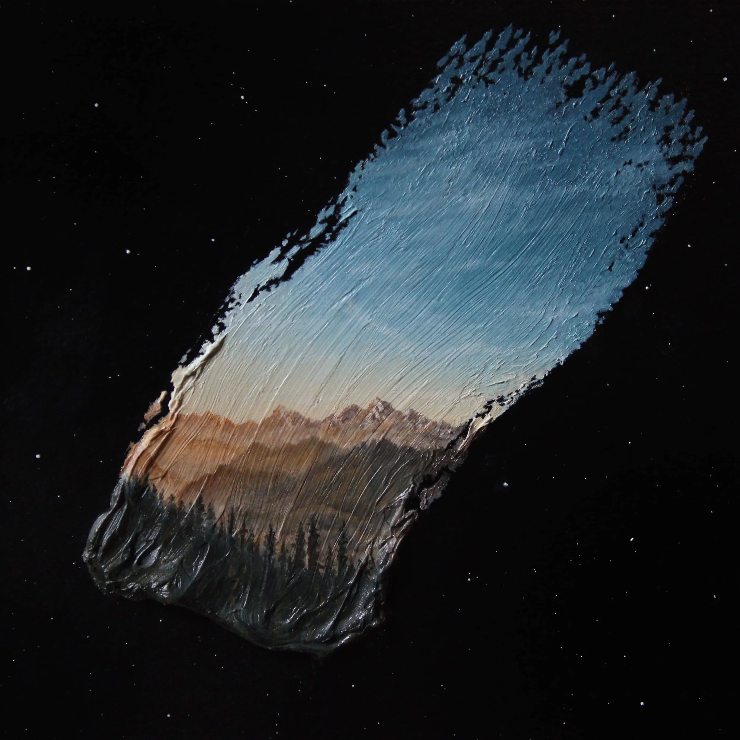 "Recurrance - Brushstrokes in Time" oil on 20x20cm mdf panel