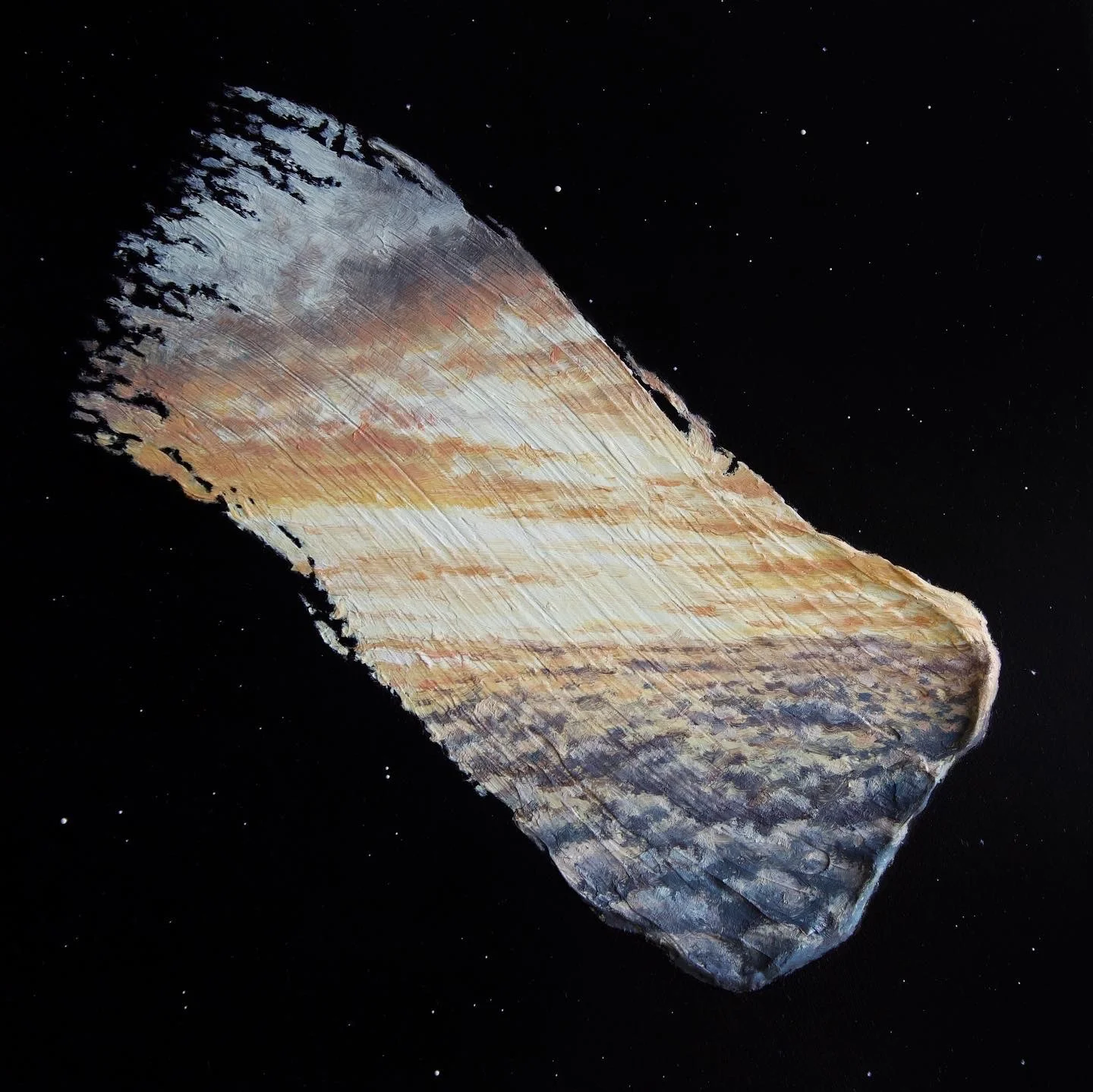 "Celestial - Brushstrokes in Time" oil on 20x20cm mdf panel