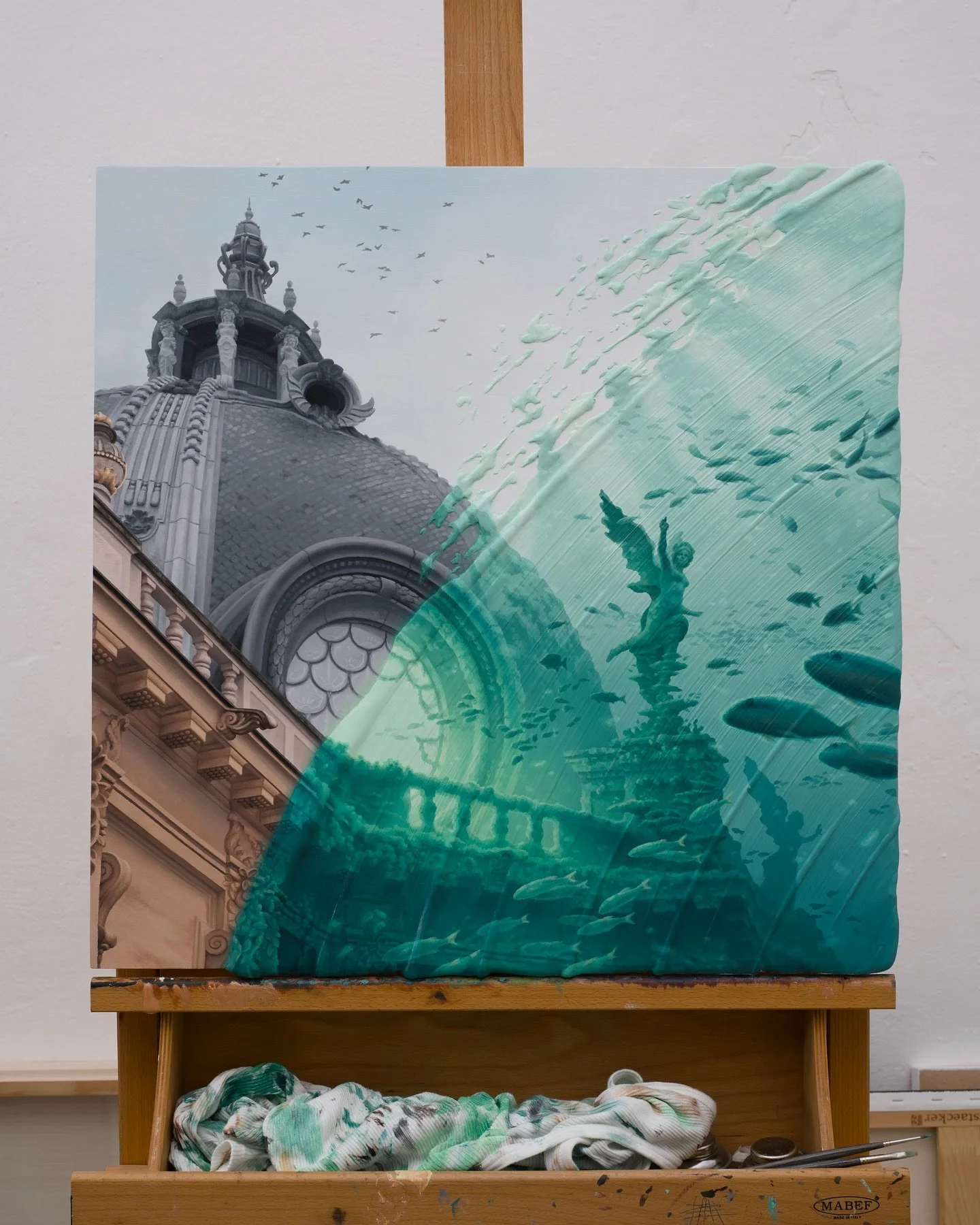 - &quot;Deep Breath&quot; (60x60cm oil on wood), the latest painting in the #BrushstrokesinTime series. Swipe left to get a closer look!

&bull;
#art #artwork #painting #artist #davidambarzumjan #kunst #k&uuml;nstler #oilpaint
