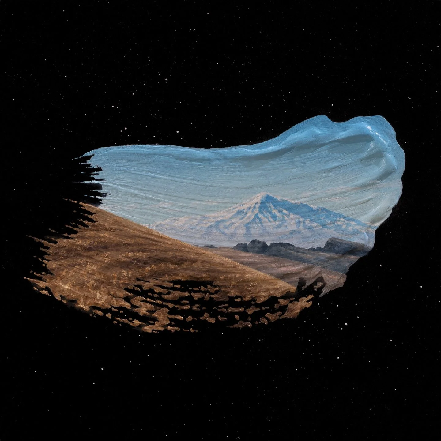 - UP FOR AUCTION:
"Ararat" - Brushstrokes in Time - oil on 20x20cm mdf panel with a cradled pine wood frame.
&bull;
To participate, please comment your bid in &euro; EURO under this post.
The auction ends on 8PM UTC, Sunday the 29th of Marc