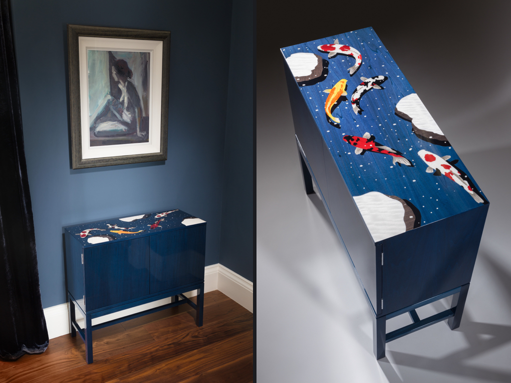 KOI POND IN THE SNOW CABINET