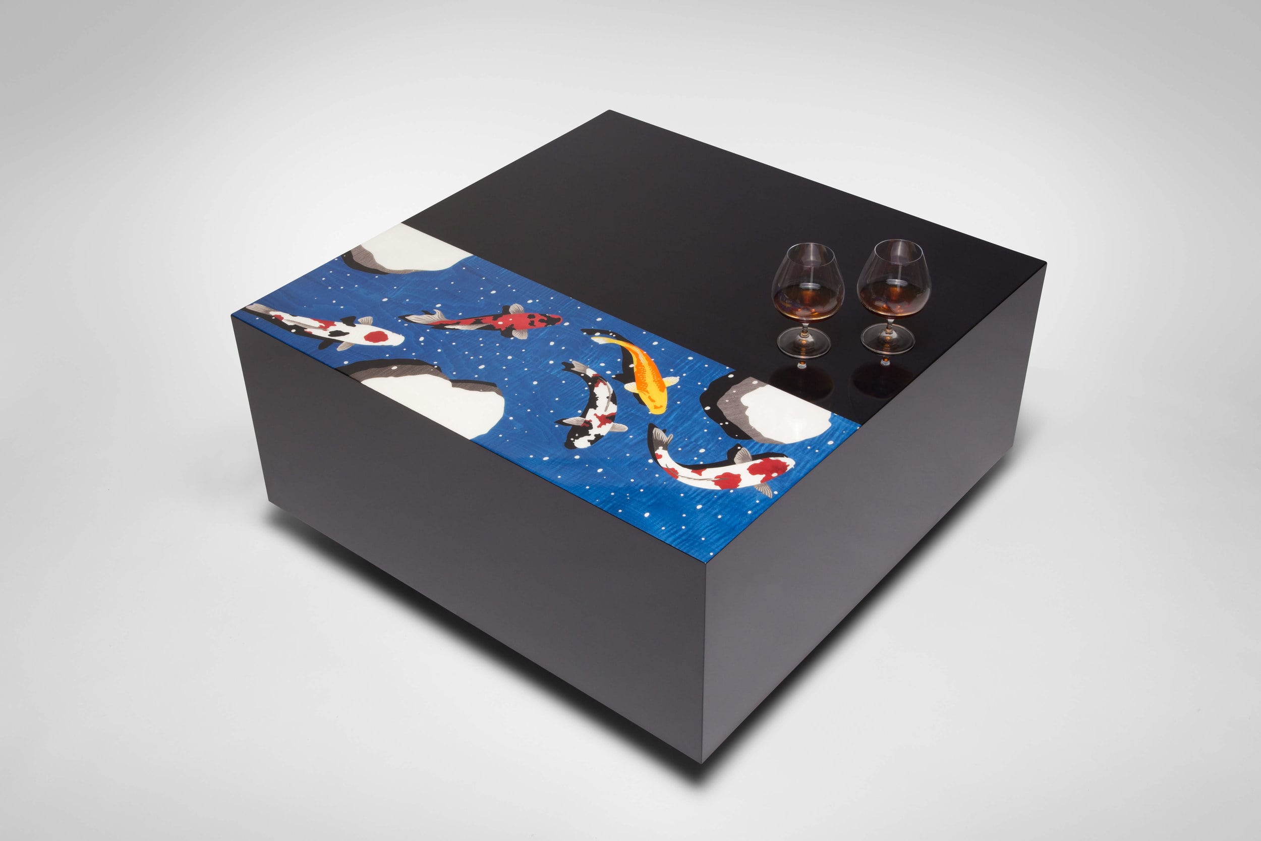 KOI POND IN THE SNOW LOW TABLE