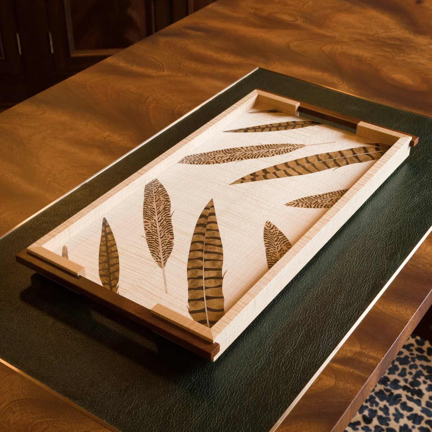 HEN PHEASANT FEATHER TRAY