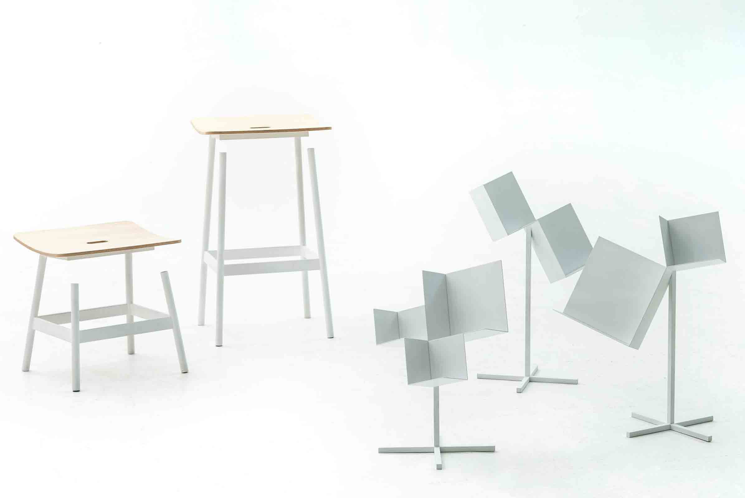 ‘Float’ stools and ‘Corners’ storage designed by nendo for Moroso