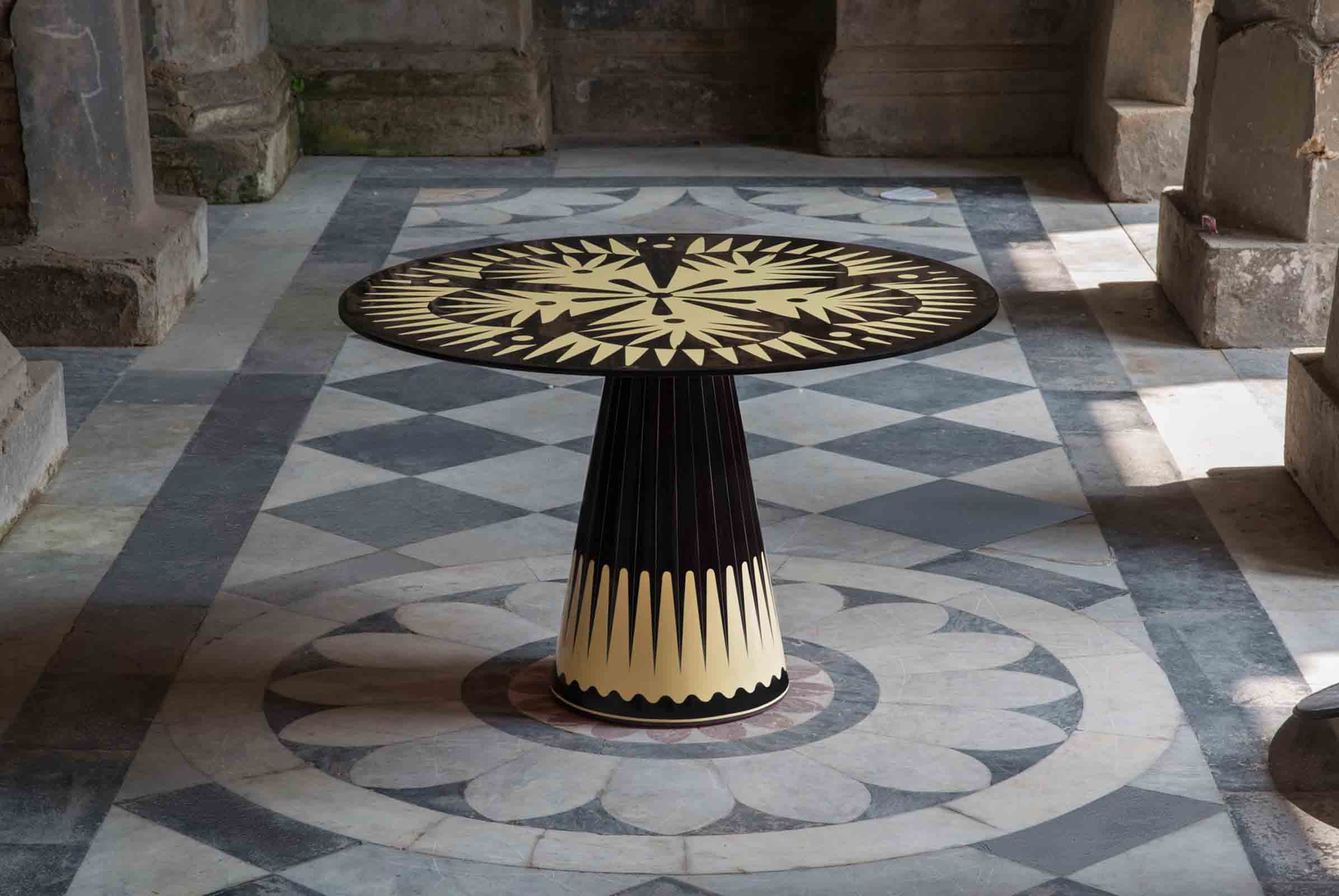 The ‘Metropolis’ table, designed by Italian Matteo Cibic for Indian company Scarlet Splendour