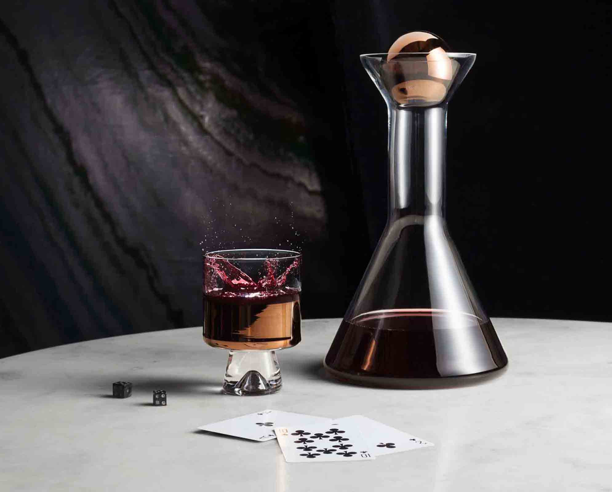 ‘Tank’ glass and copper bar accessories from Tom Dixon