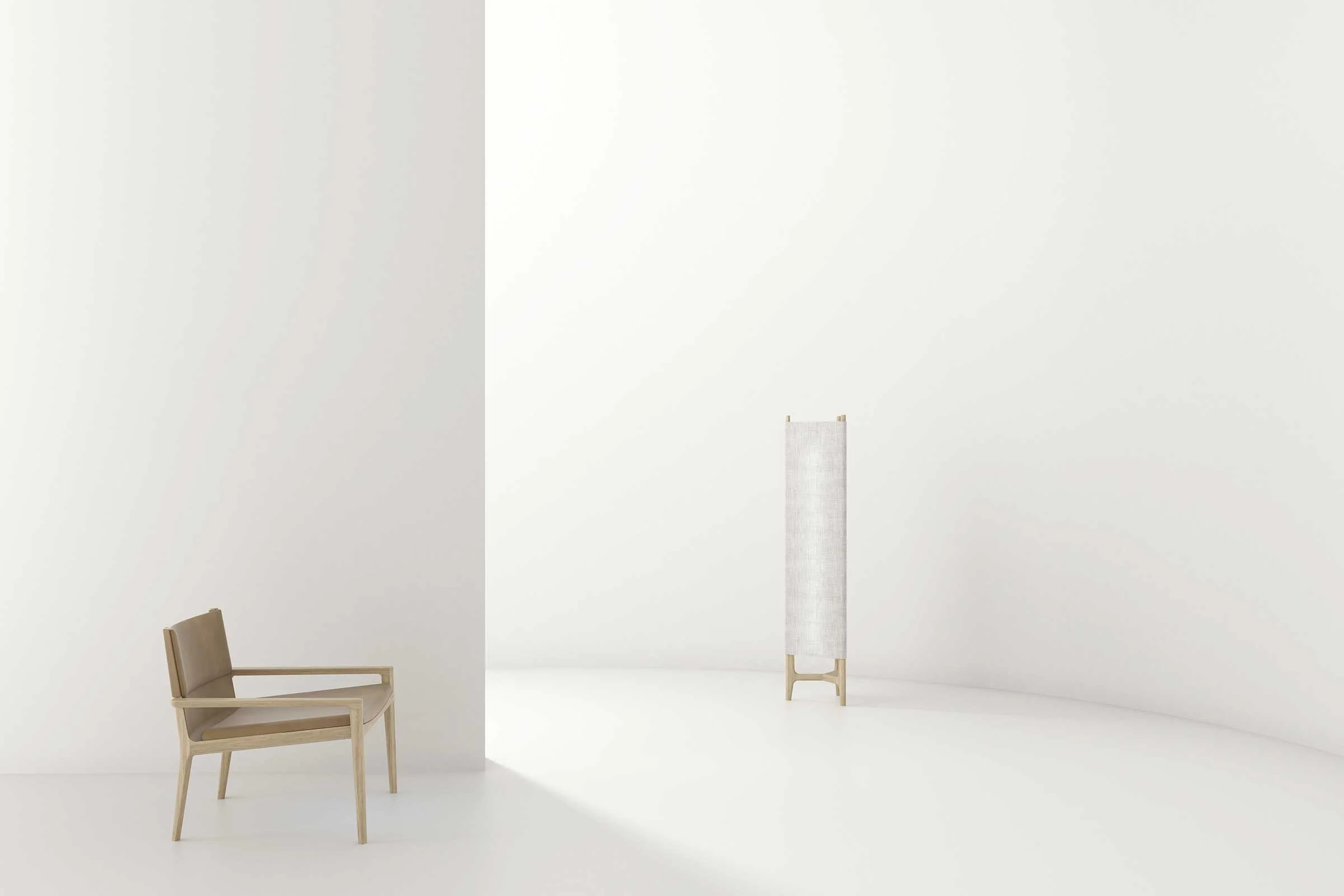 The Taylor lounge chair and floor lamp for Stellar Works