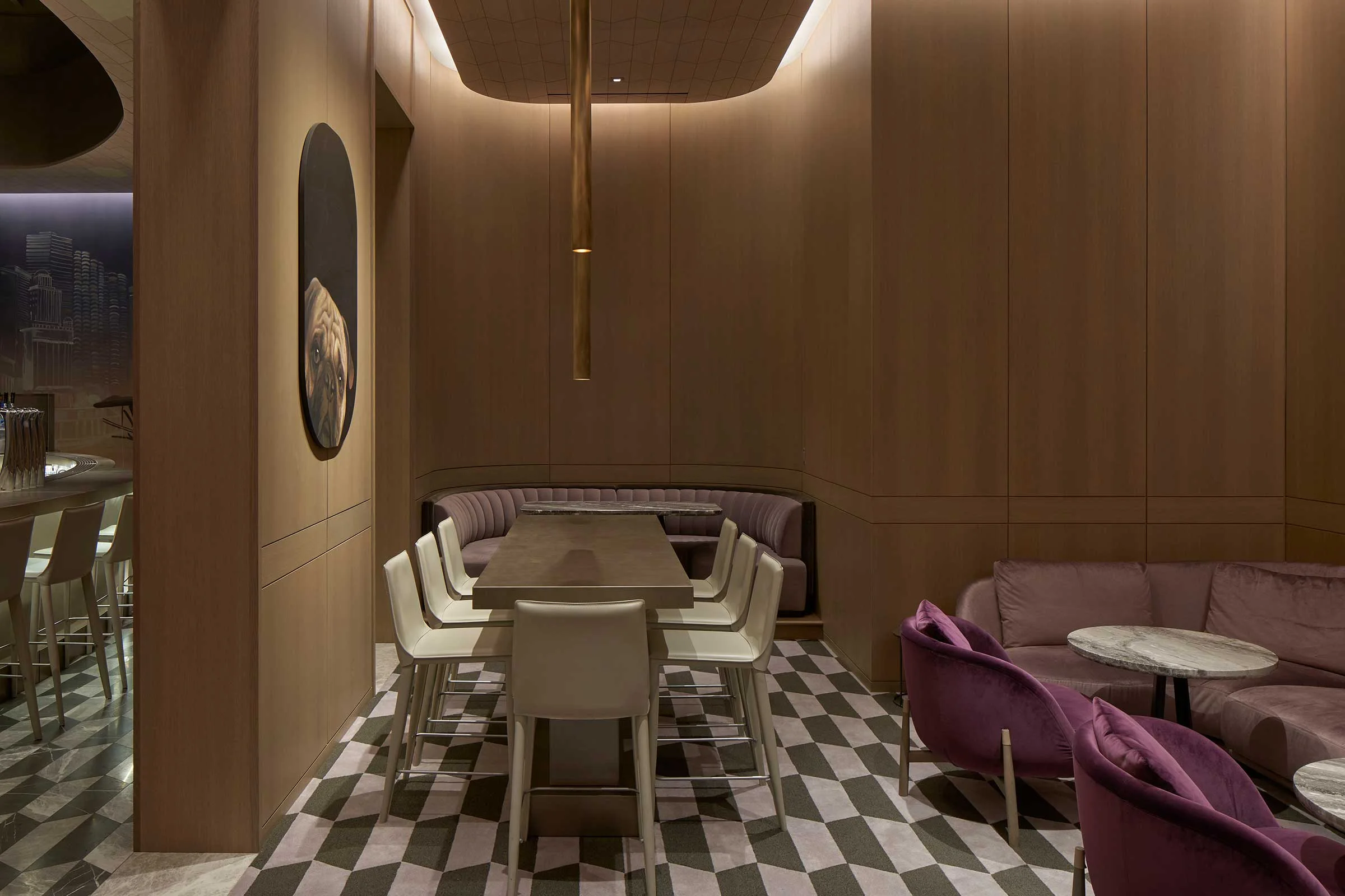 The studio is also behind the design of the The Peninsula Chicago’s Z Bar. Image by Alice Gao