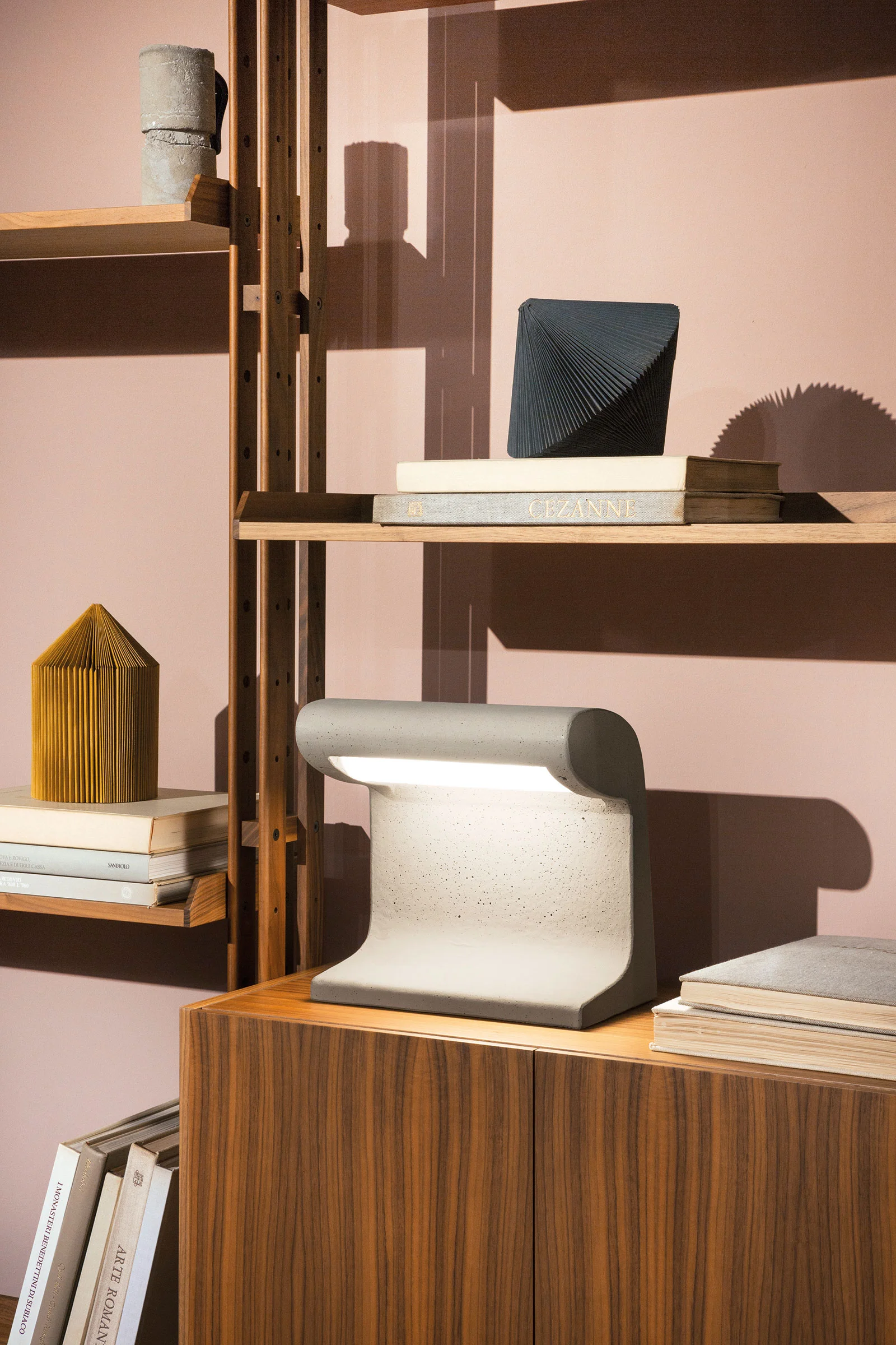 A miniature version of Le Corbusier’s Borne Béton lamp. Image courtesy of Nemo Lighting