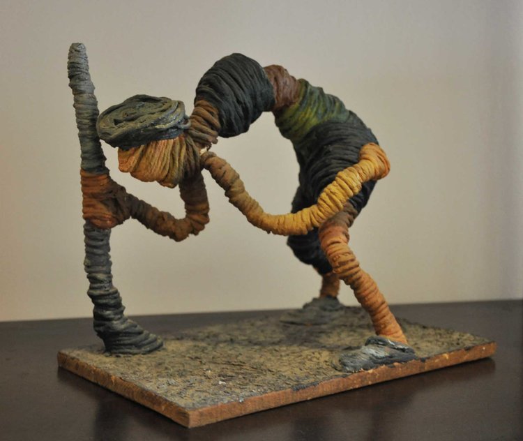Khchao Touch,  With a body comes suffering , 2009. Tissue paper, wire, oil painting. Image courtesy of Larry Strange and the artist