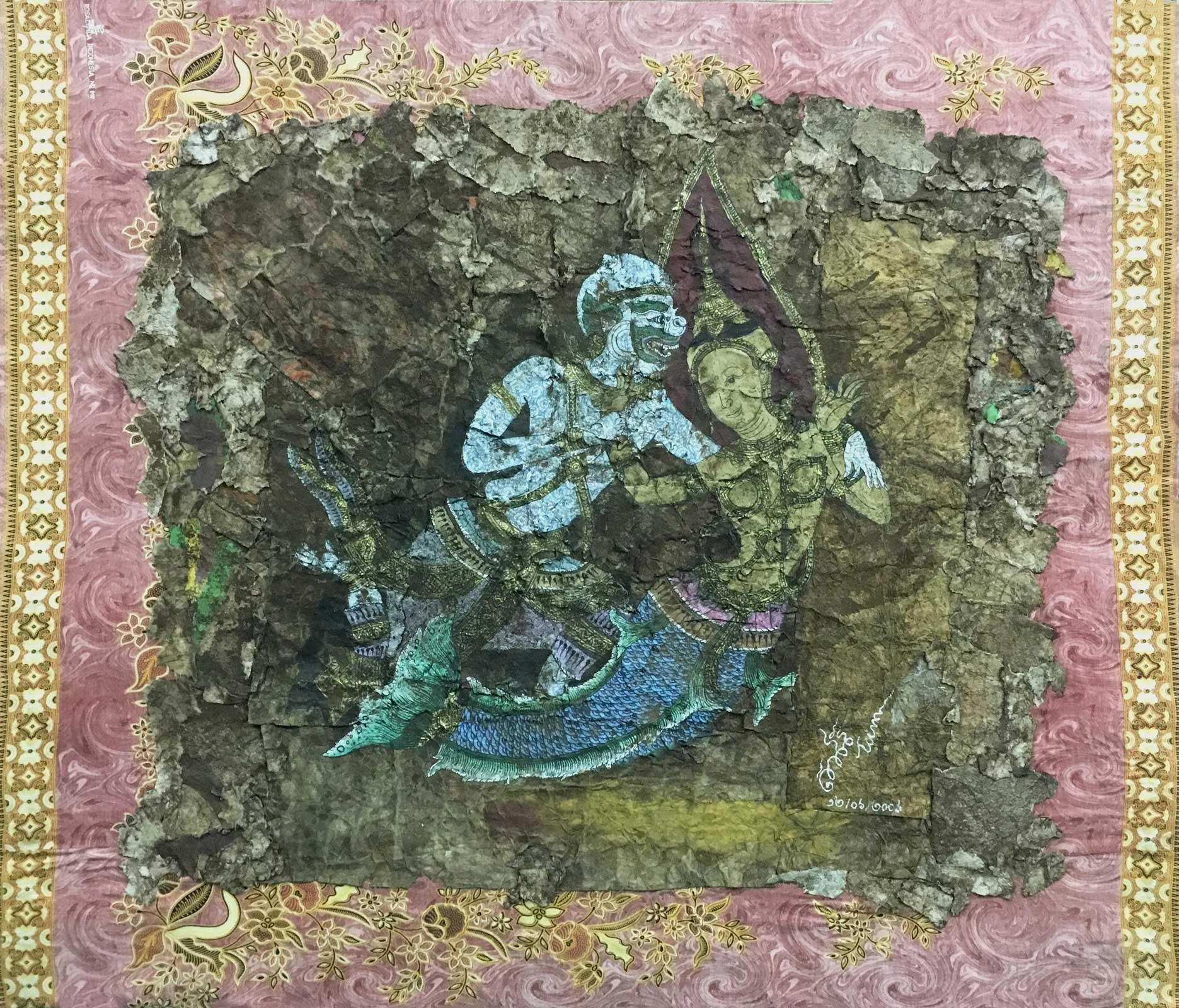 Oeur Sokuntevy, Untitled , 2006. Mixed media, 107 x 90cm. Image courtesy of Larry Strange and the artist