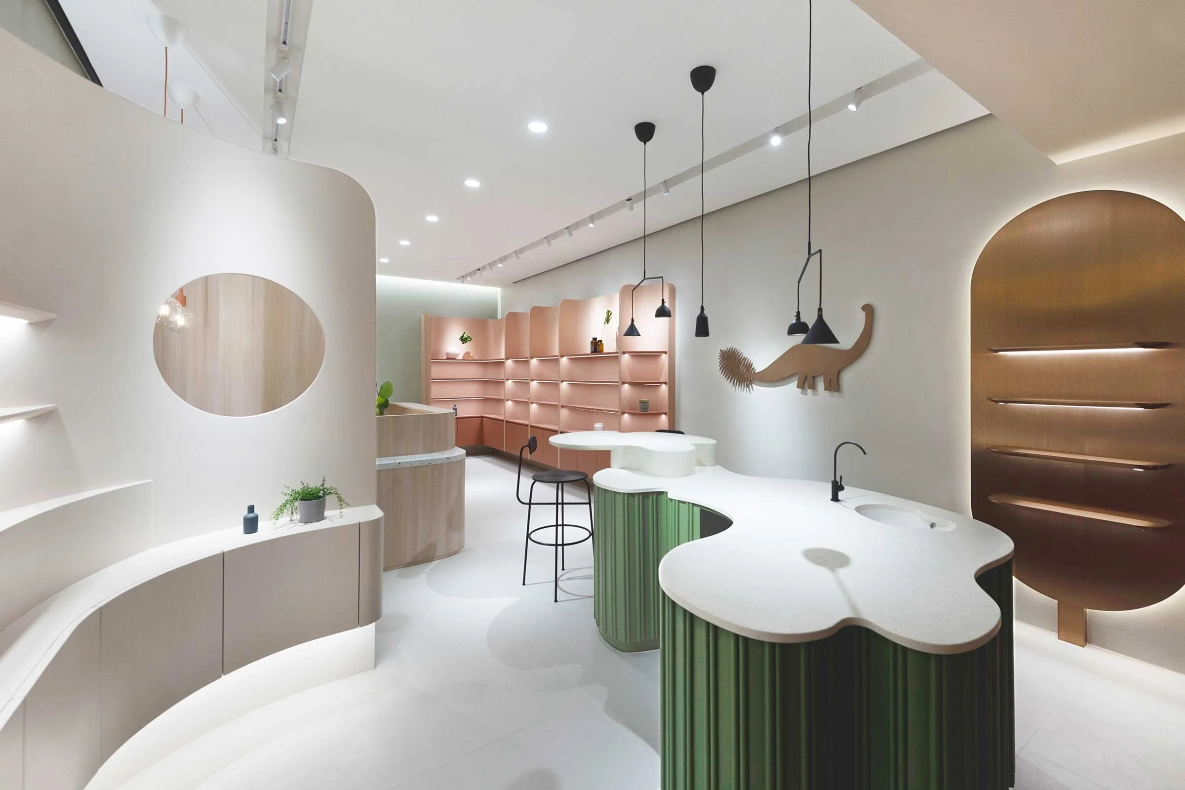 Curves and Colours at Beautysaur Organic’s Flagship Store — Design