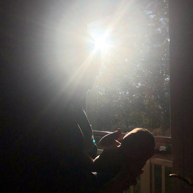 Catching some afternoon rays. #newbornlife