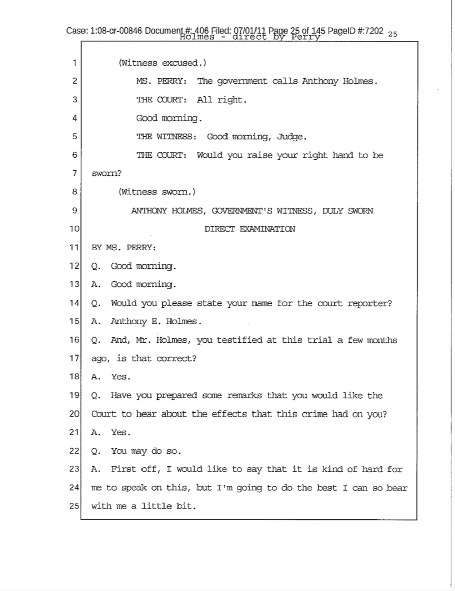 Testimony, Jon Burge Sentencing