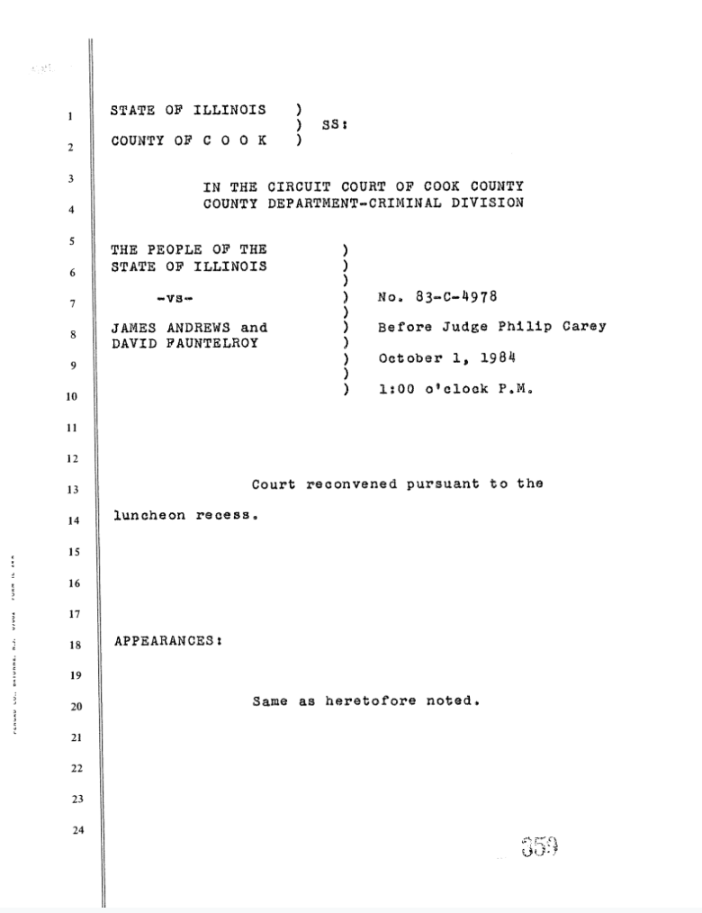Court transcript
