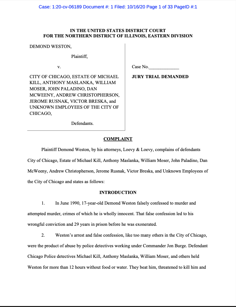 Federal Lawsuit Complaint