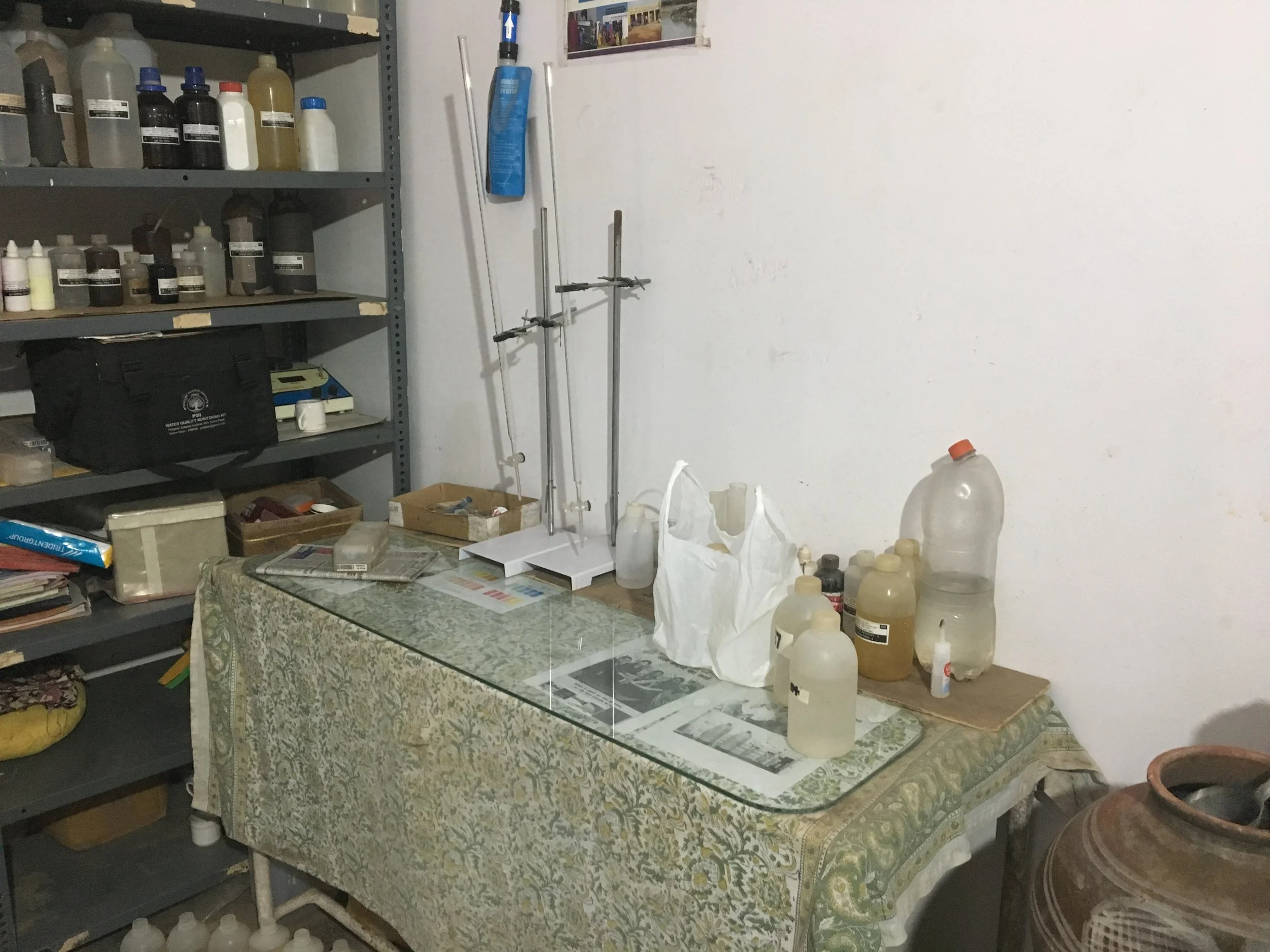 Local water quality testing lab in Rajasthan.