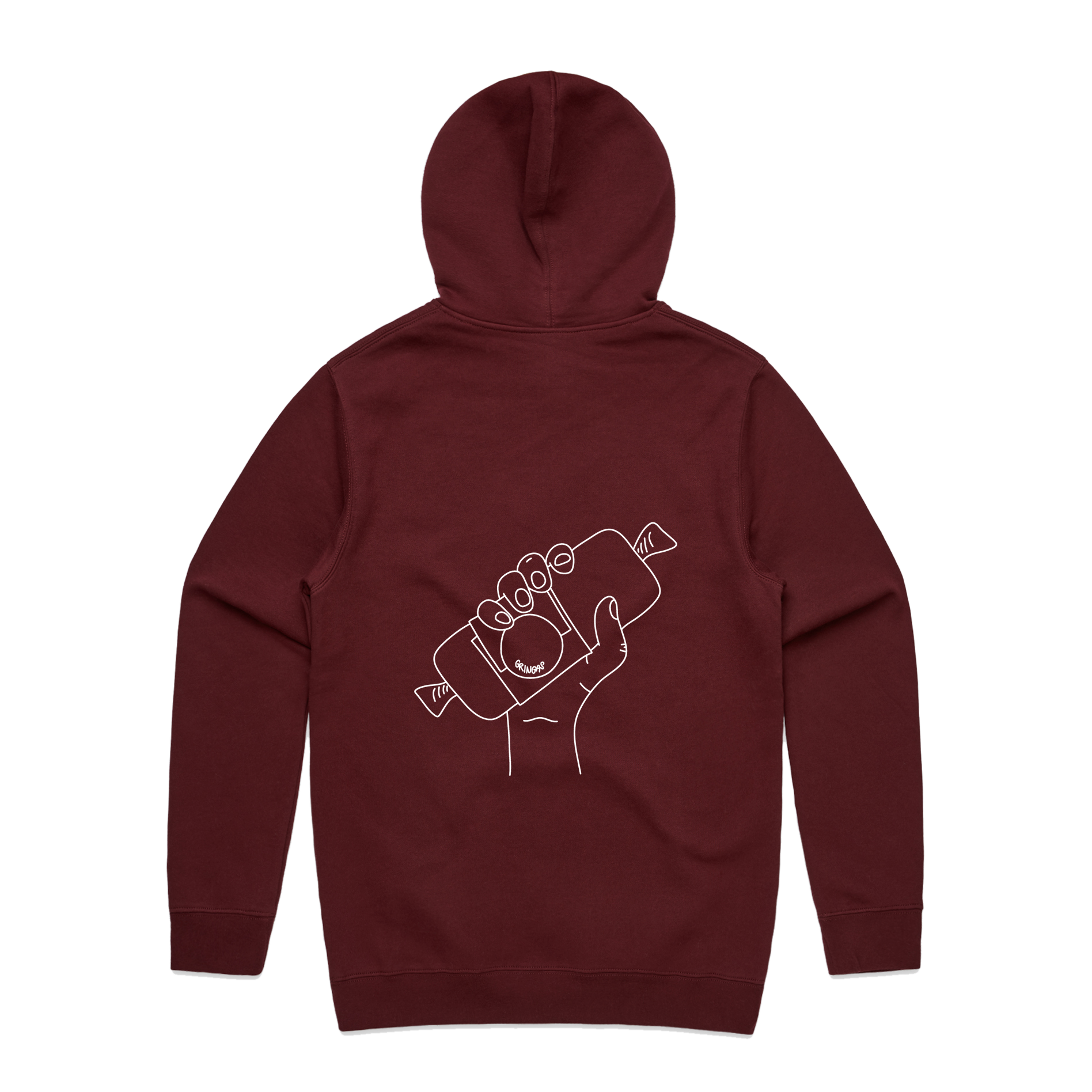 Gringas Hoodies Back Style 1 Burgundy.png