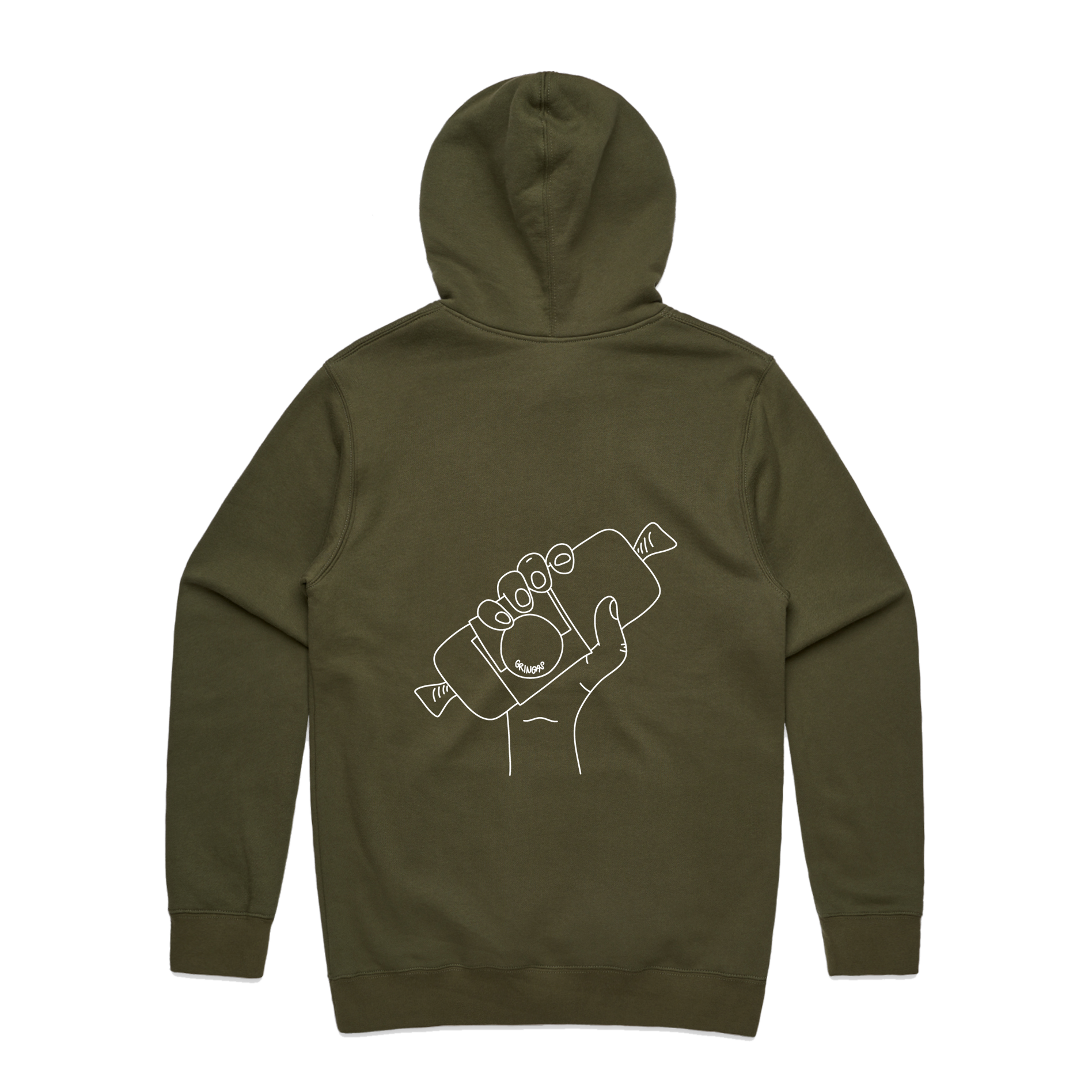 Gringas Hoodies Back Style 1 Army Green.png