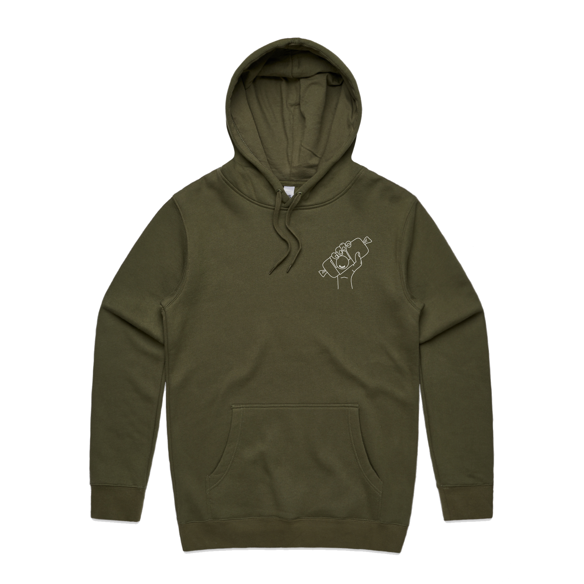 Gringas Hoodies Front Style 2 Army Green.png