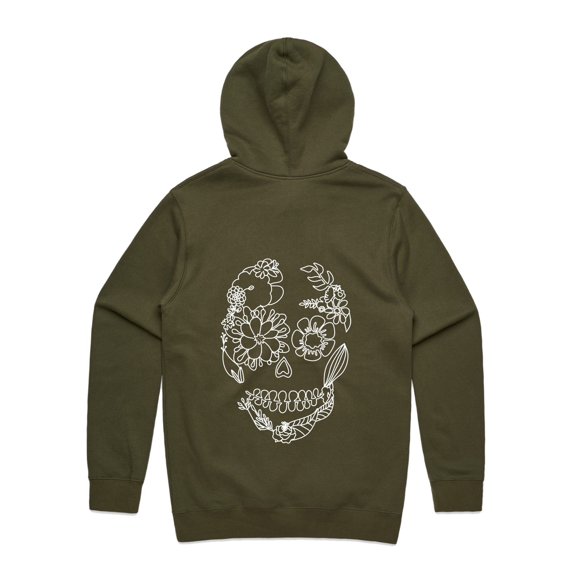 Gringas Hoodies Back Style Army Green.png