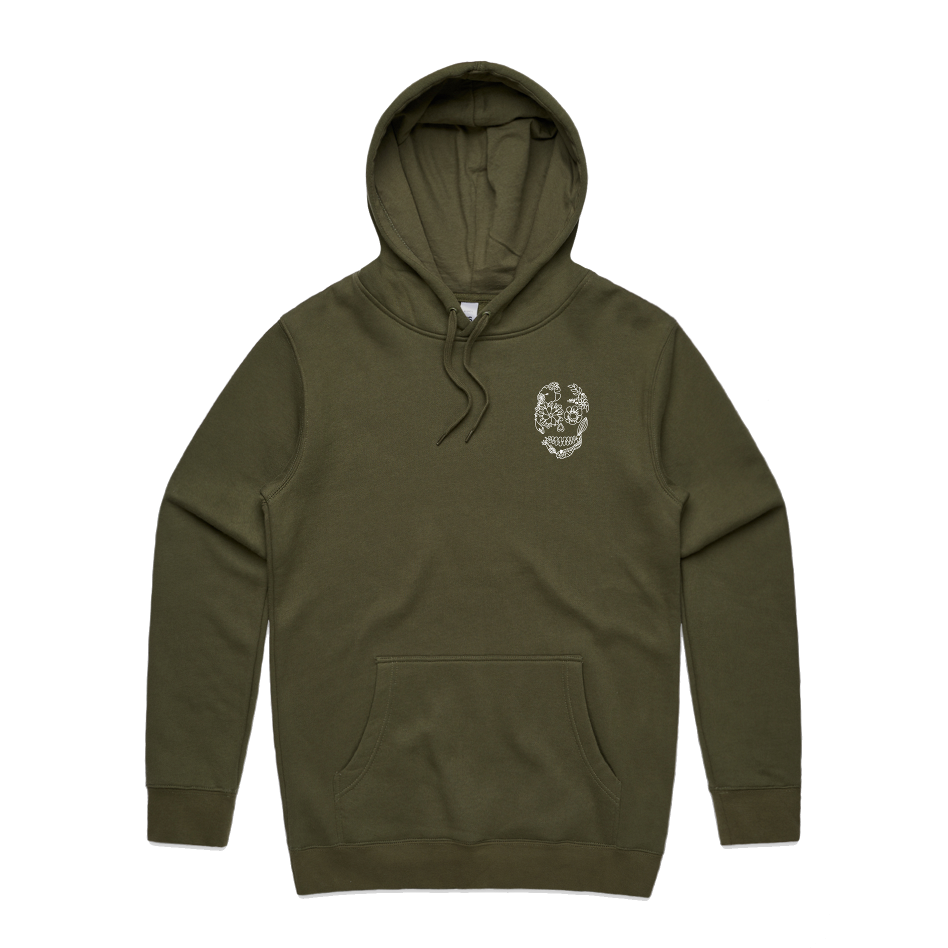 Gringas Hoodies Front Style 4 Army Green.png