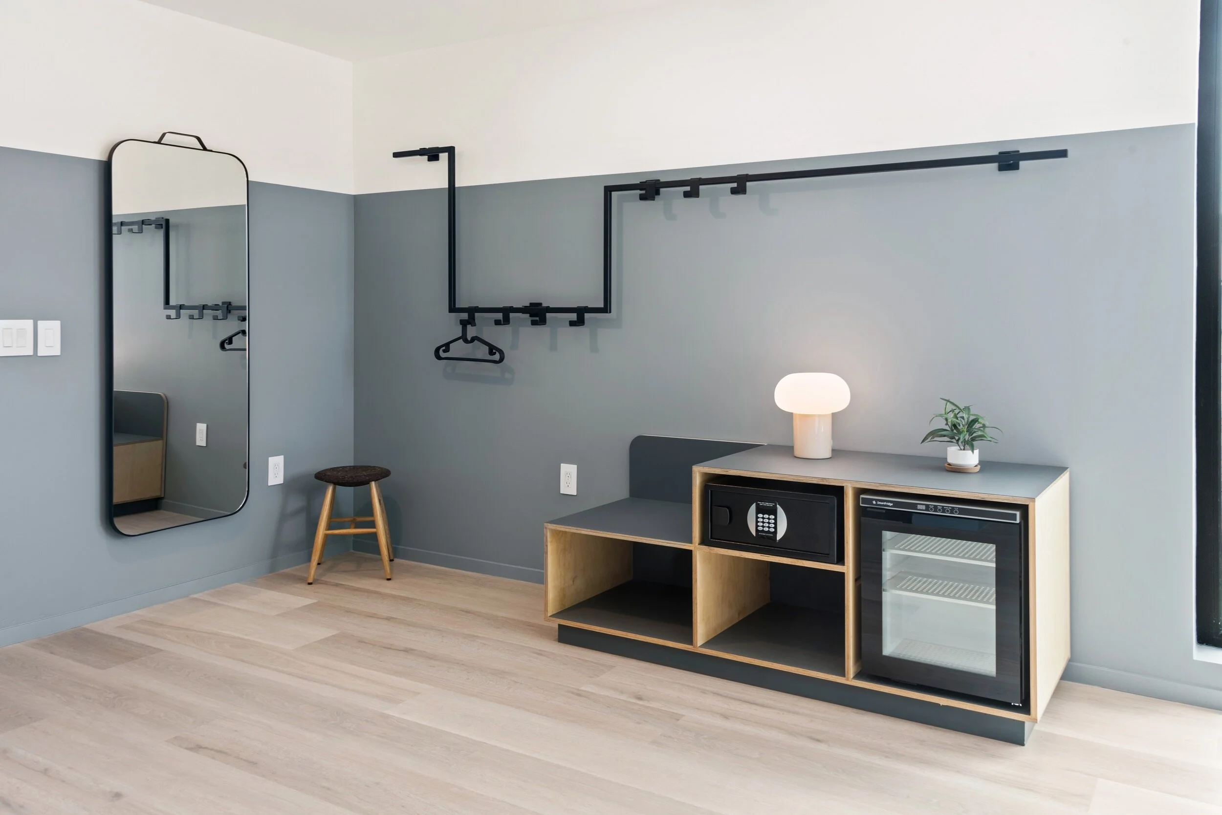  Accessible king room open closet and full length mirror 