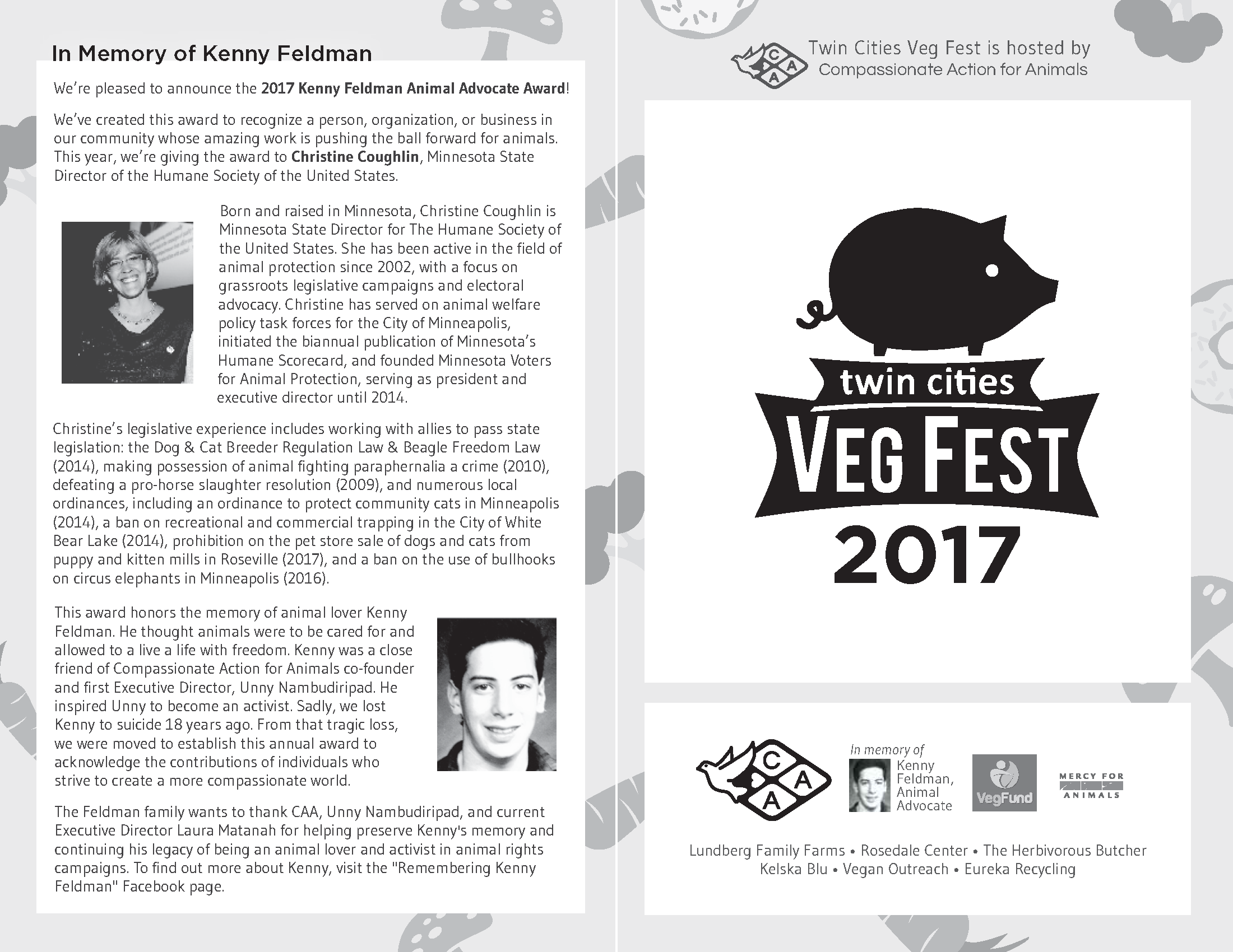 Front and back cover of an informational program.