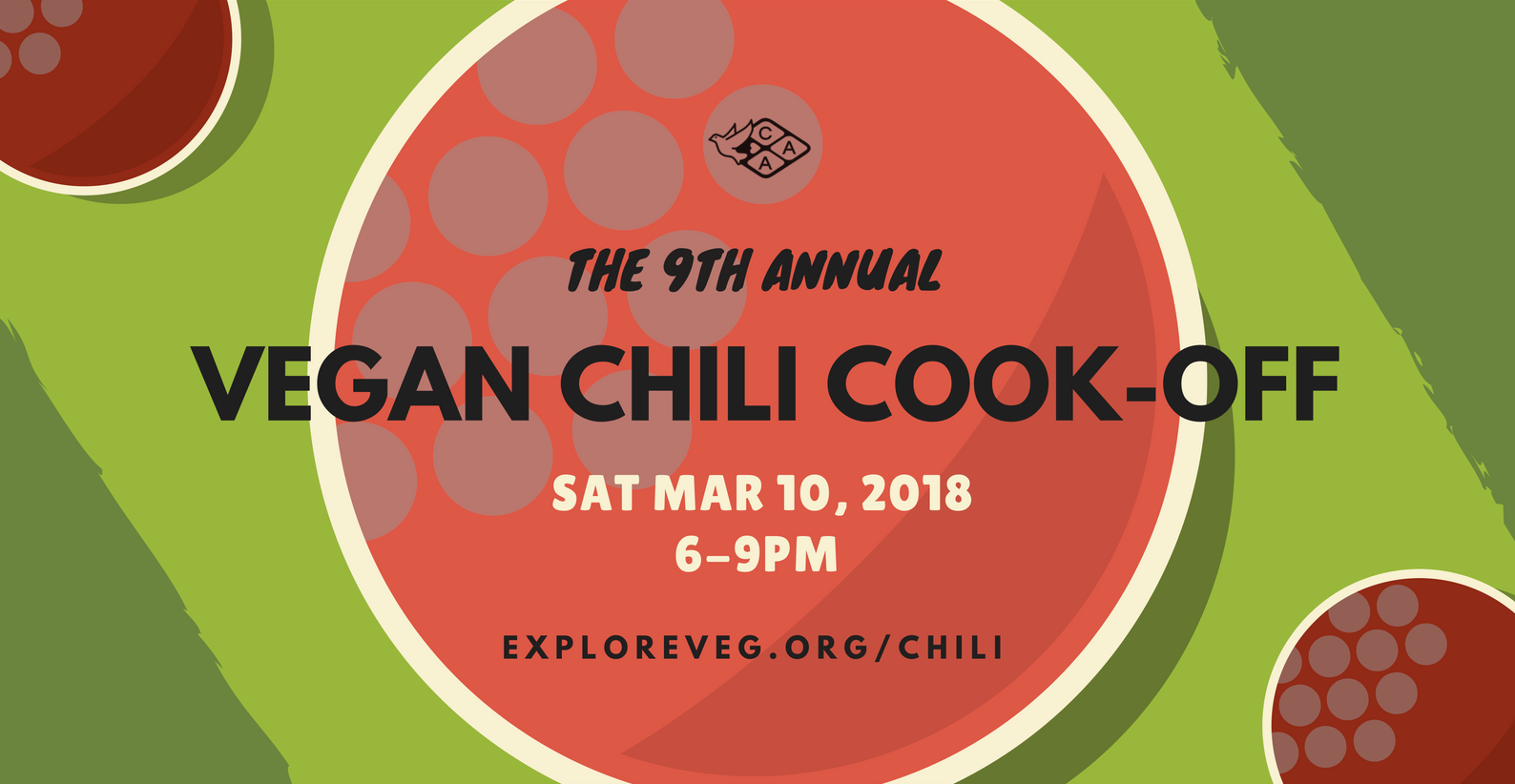 Vegan Chili Cook-off Poster for different dimensions — Facebook cover.