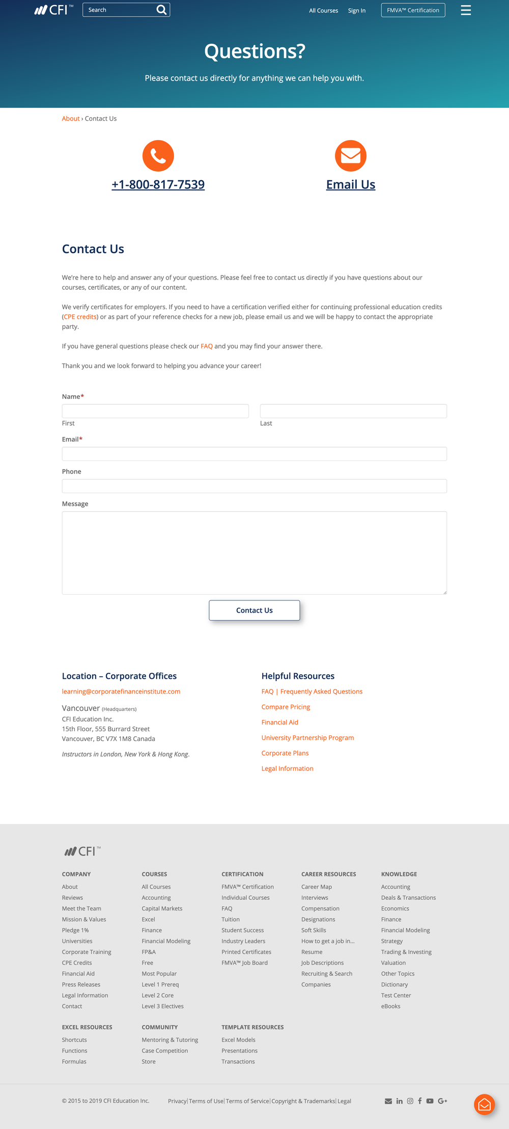CFI — Contact Us Page — Flo Wong