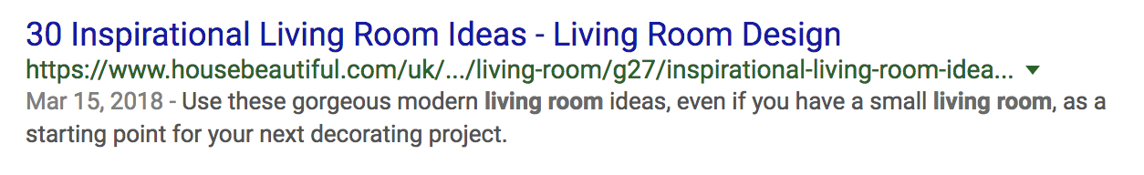 This page currently ranks 2nd for both 'Living Room Ideas' and 'Living Room Design'!